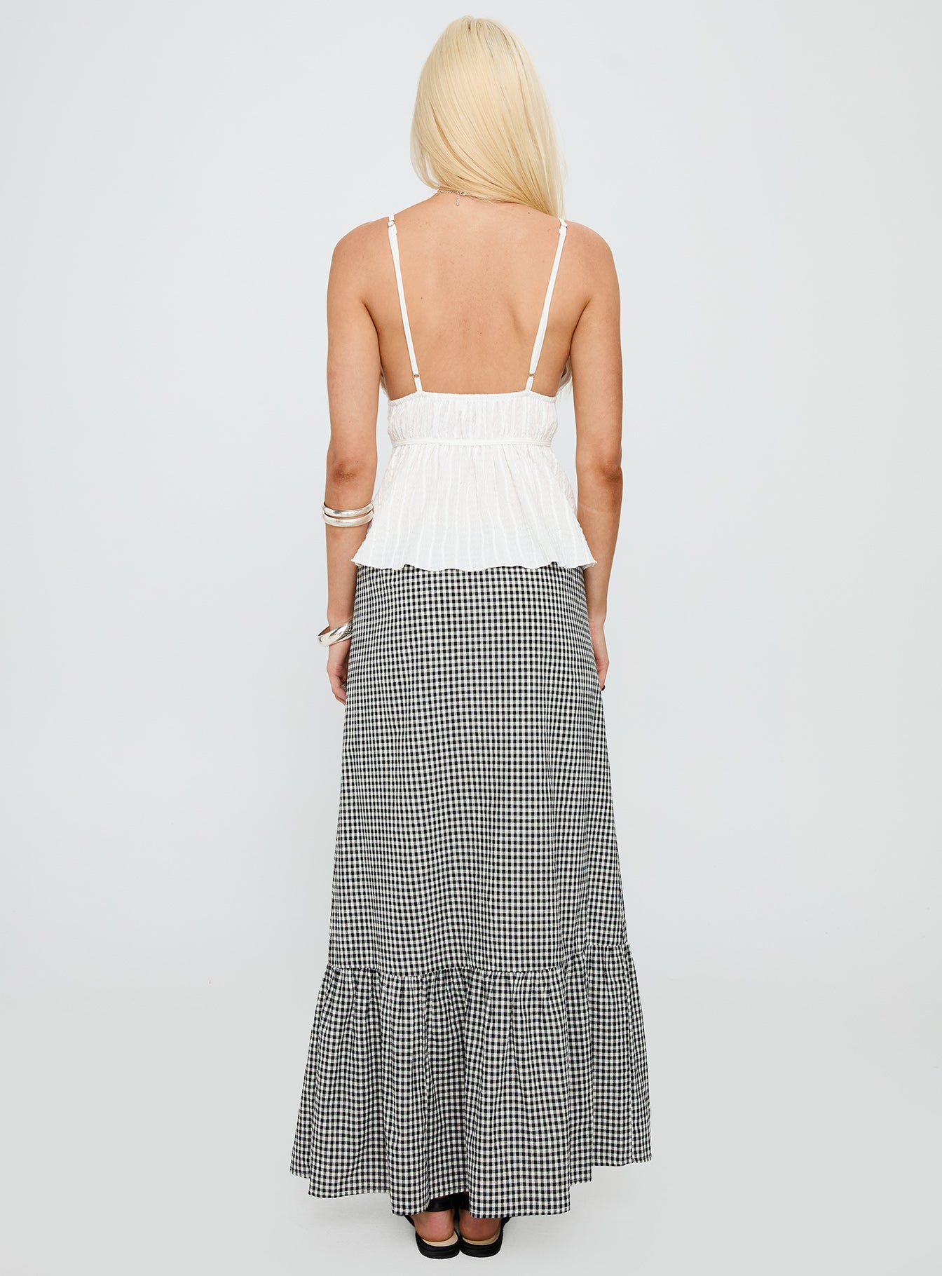 Modern Girl Maxi Skirt Black / White Gingham - Image 5