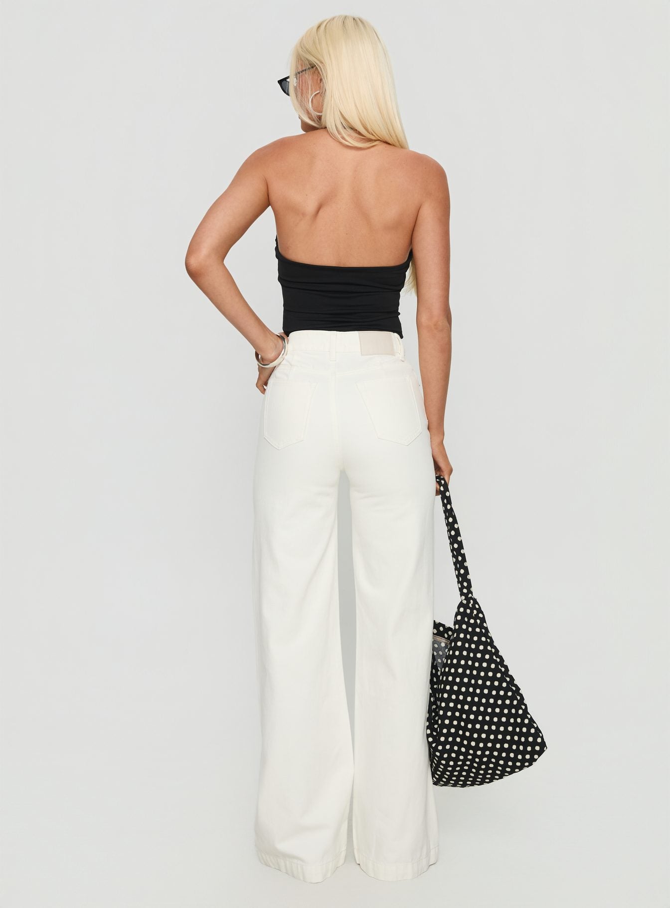 Goldie High Rise Wide Leg Jeans White - Image 5