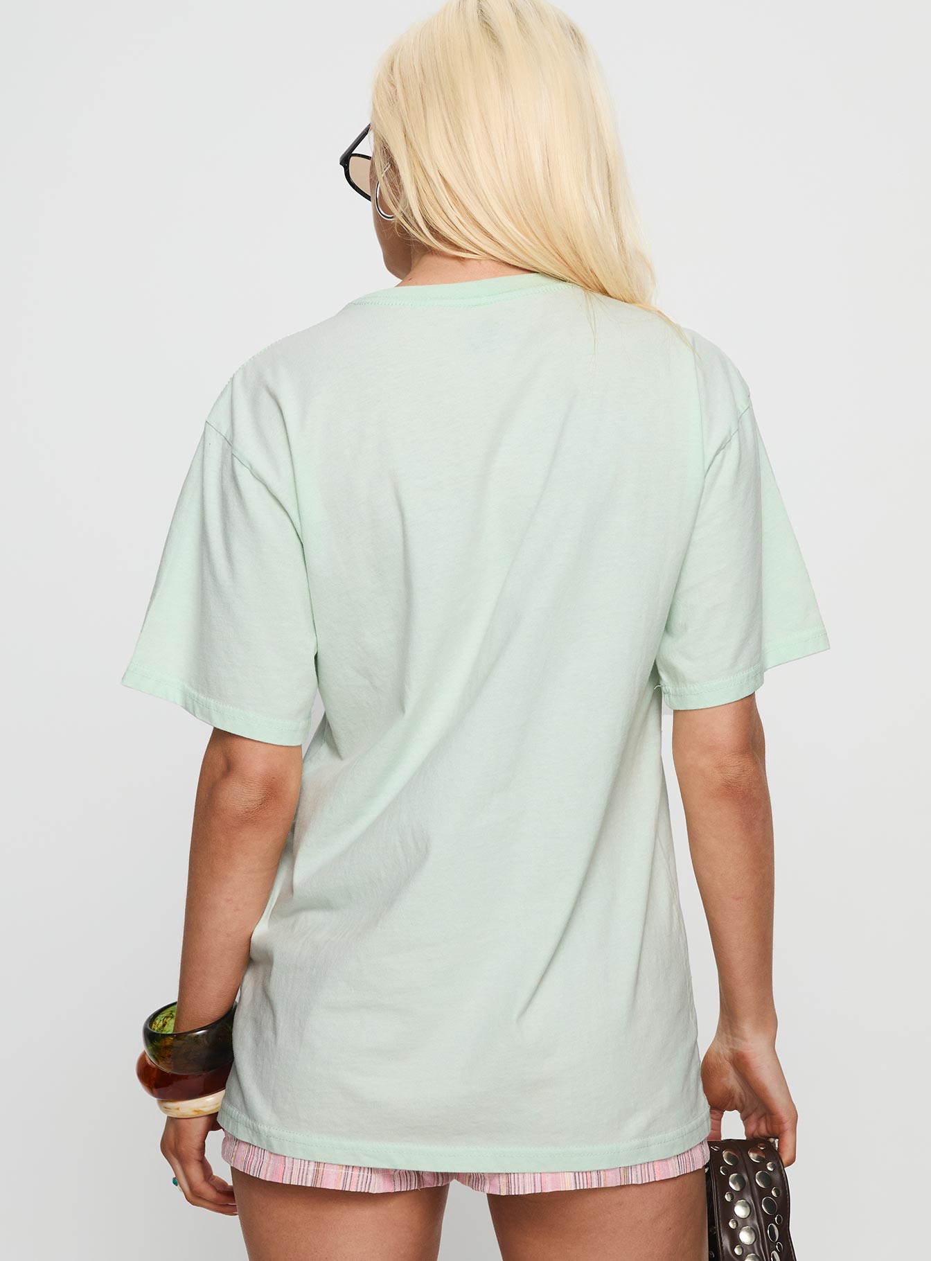 Old School Oversized Hawaii Graphic Tee Green - Image 4