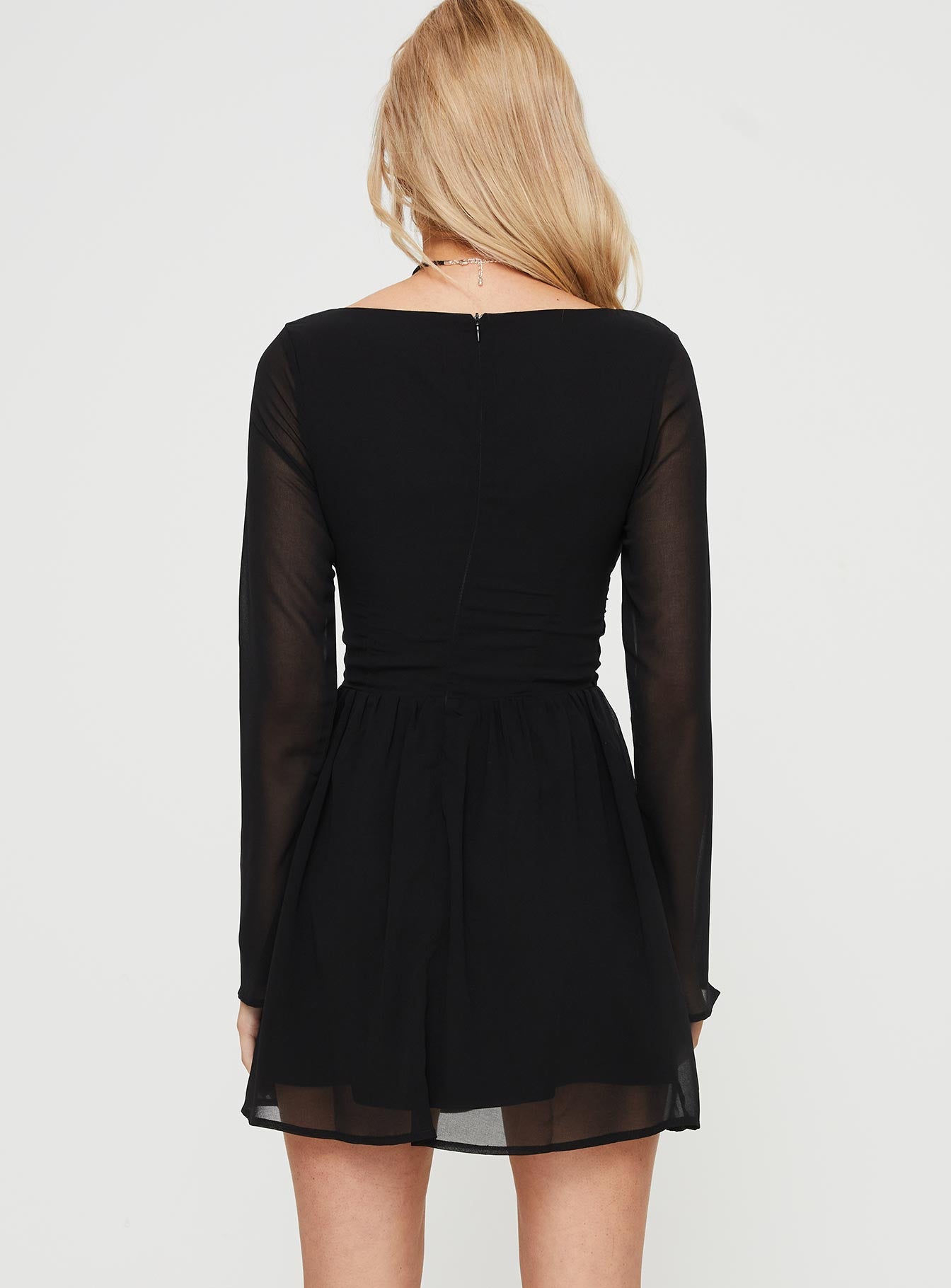 So Sweet Long Sleeve Mini Dress Black - Image 4