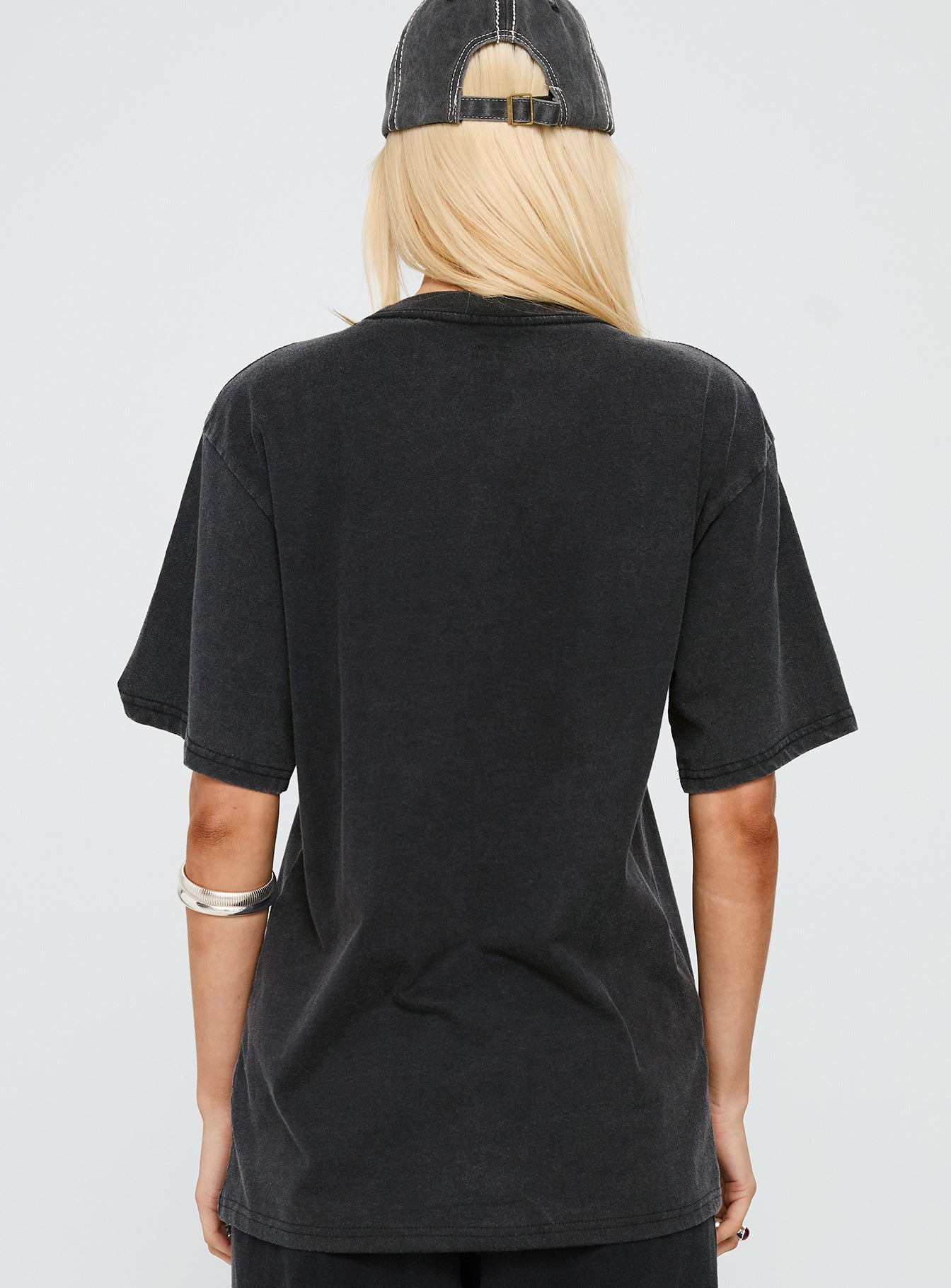 Britney Spears Gimme More Oversized Graphic Top Washed Black - Image 4