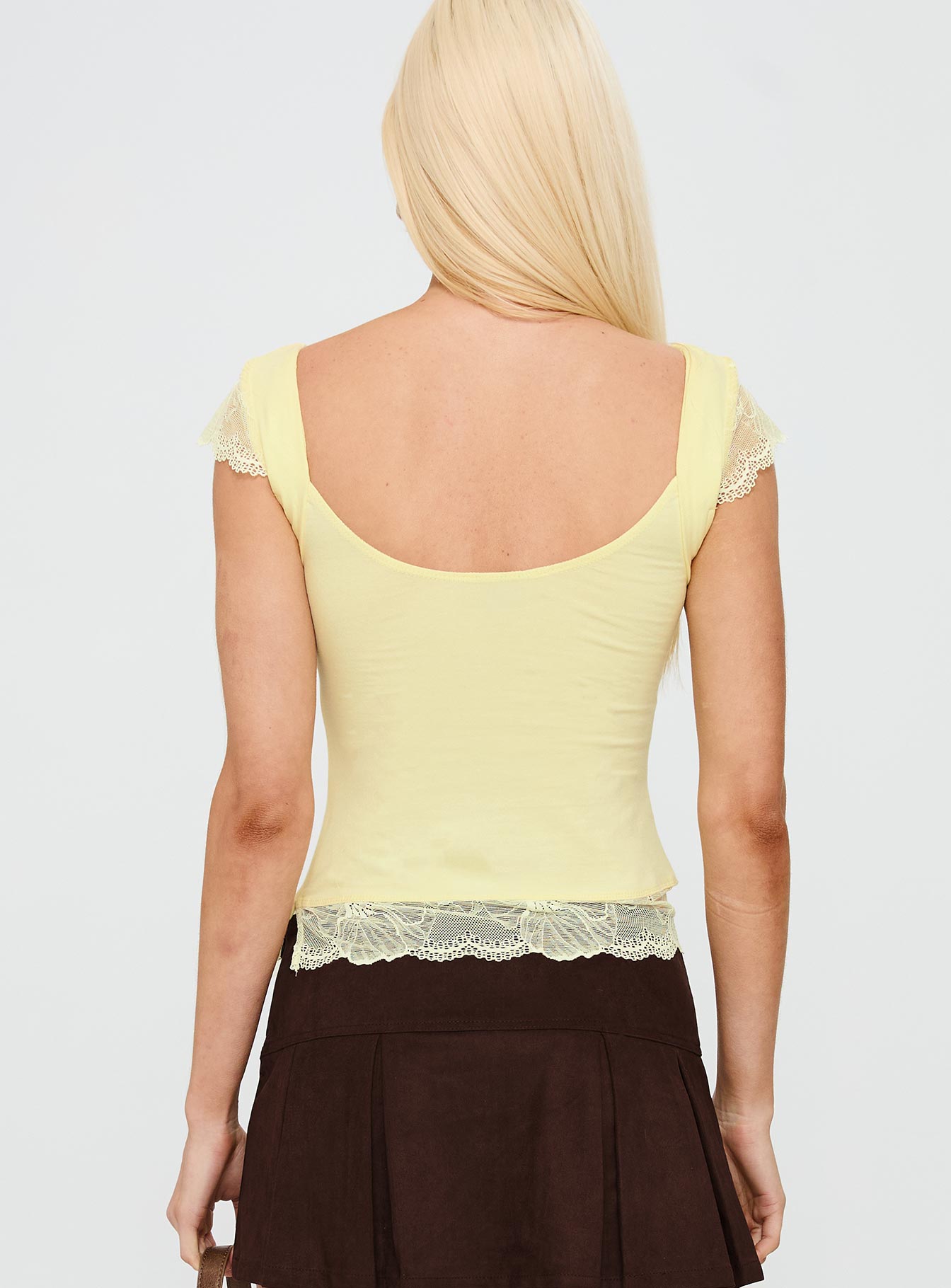Pillowtalk Lace Detail Top Yellow - Image 5