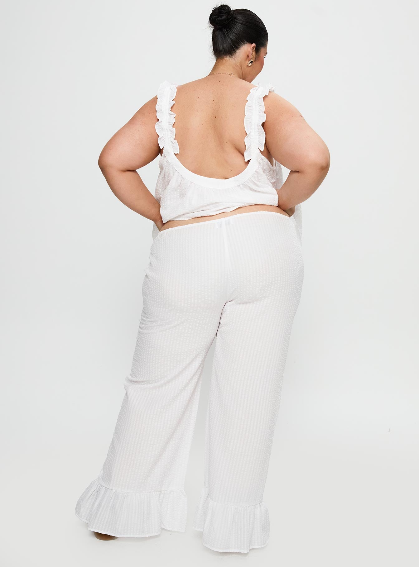 Santabelle Frill Pants White Curve - Image 5
