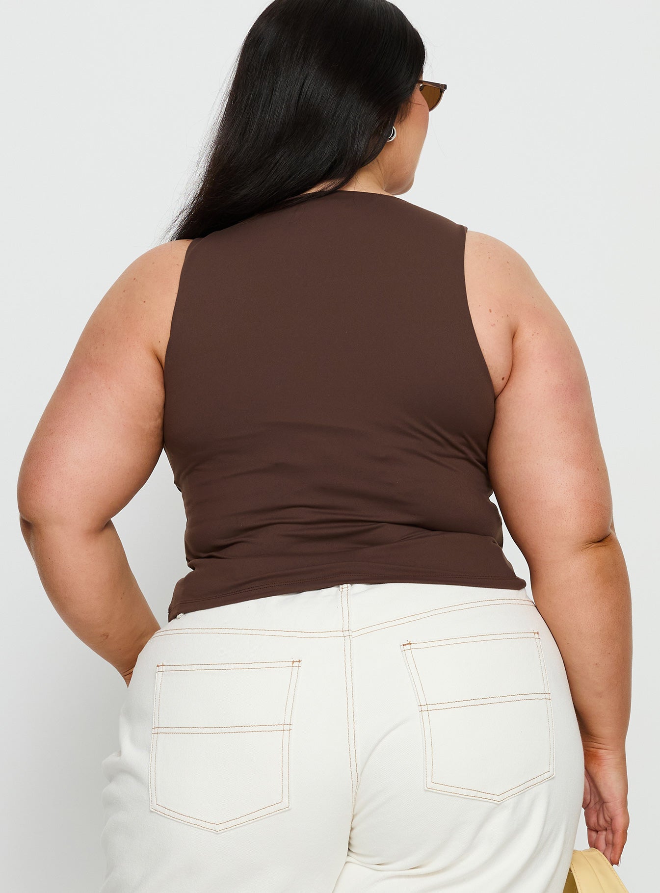 Georgetta Bust Detail Cami Top Brown Curve - Image 4