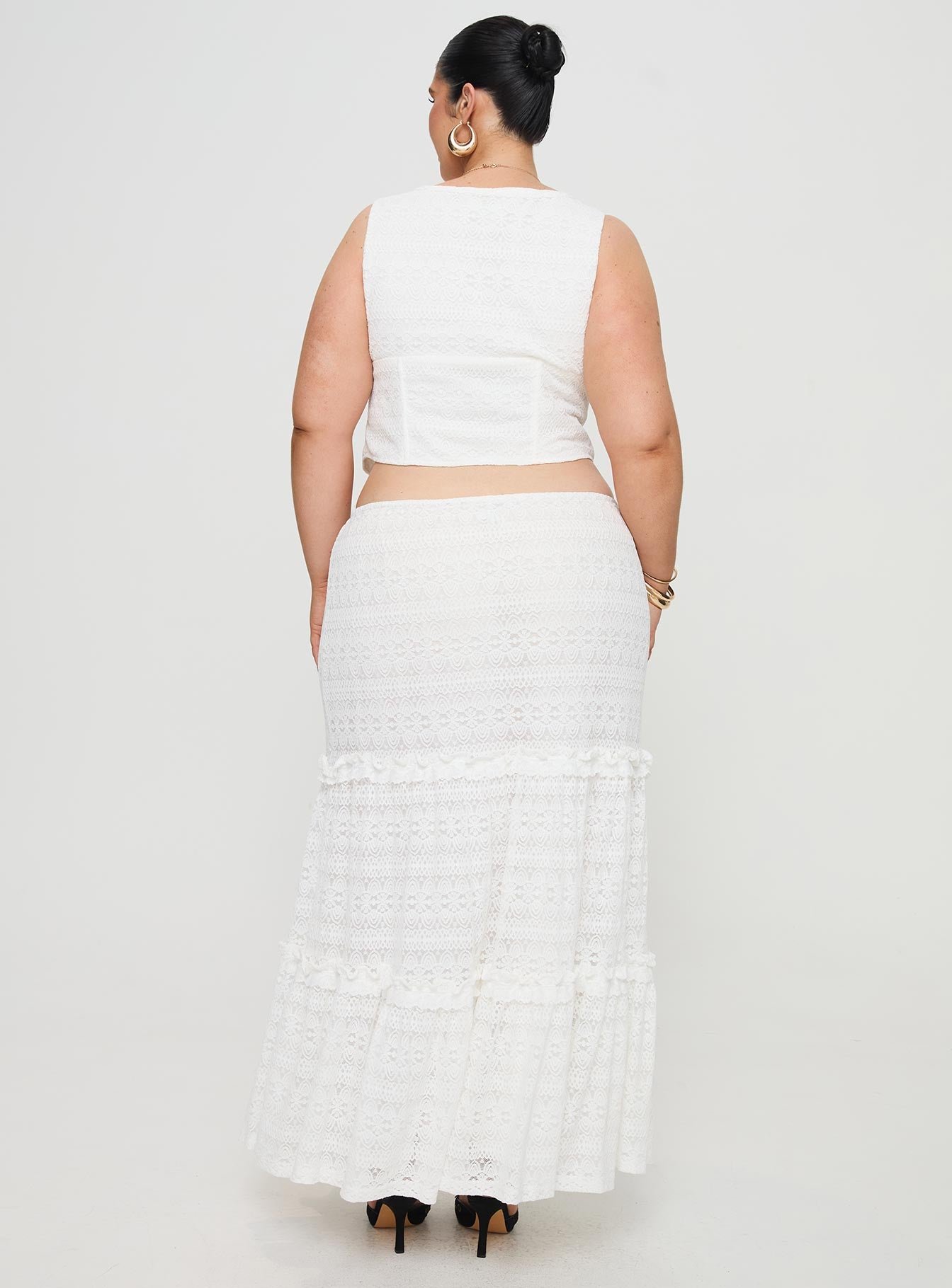 Buttacupe Lace Maxi Skirt White Curve - Image 5