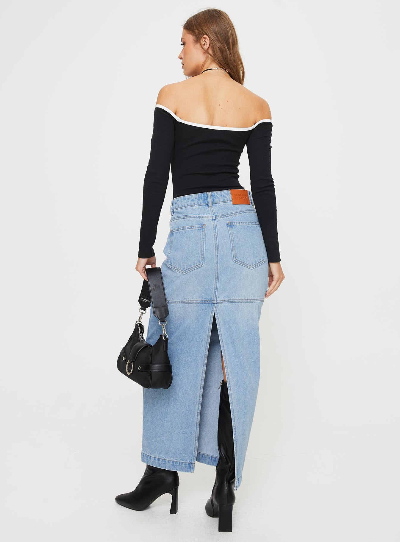 Markanna Denim Midi Skirt Light Wash - Image 4