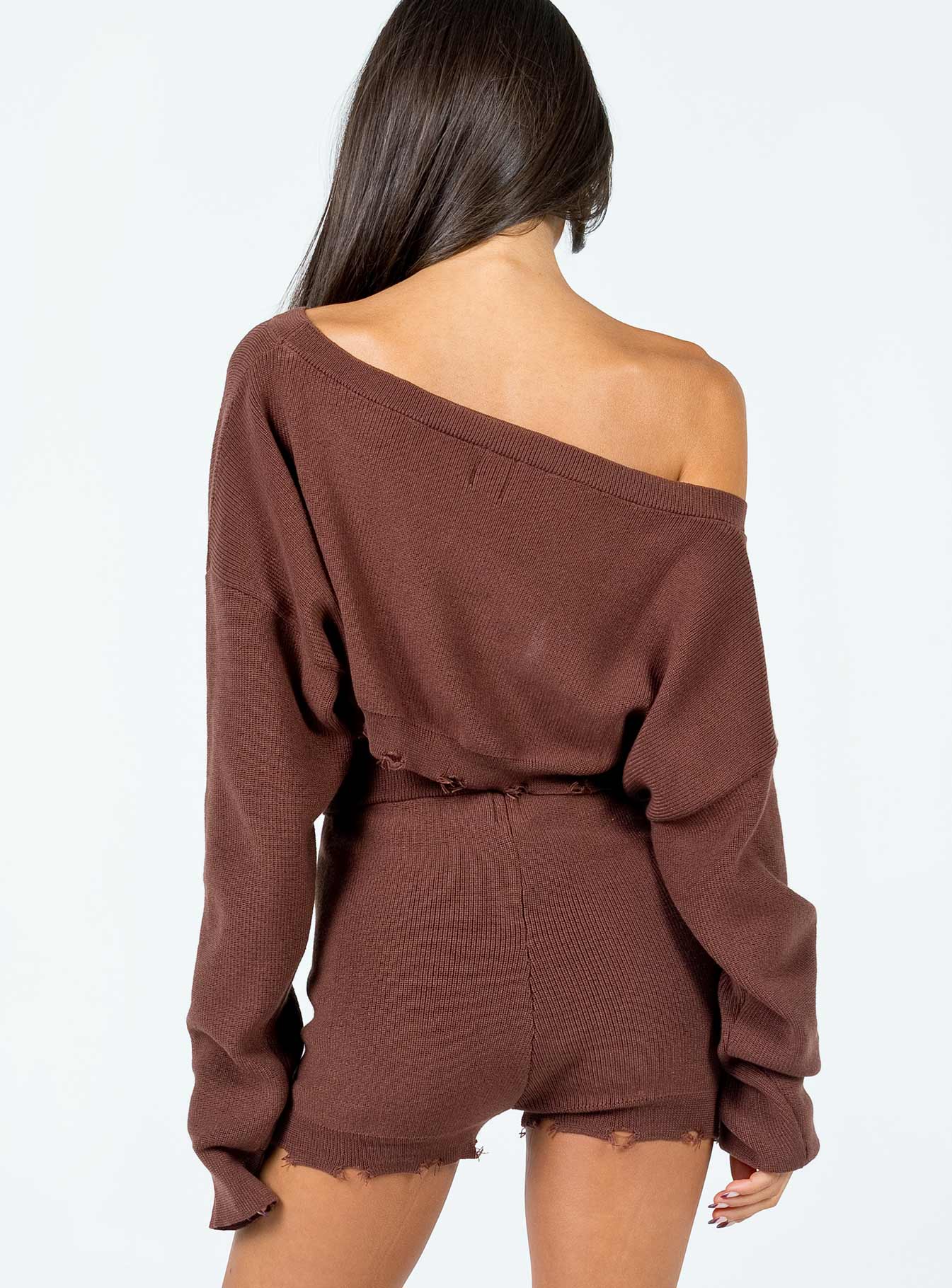 Hazel Knit Shorts Brown - Image 5