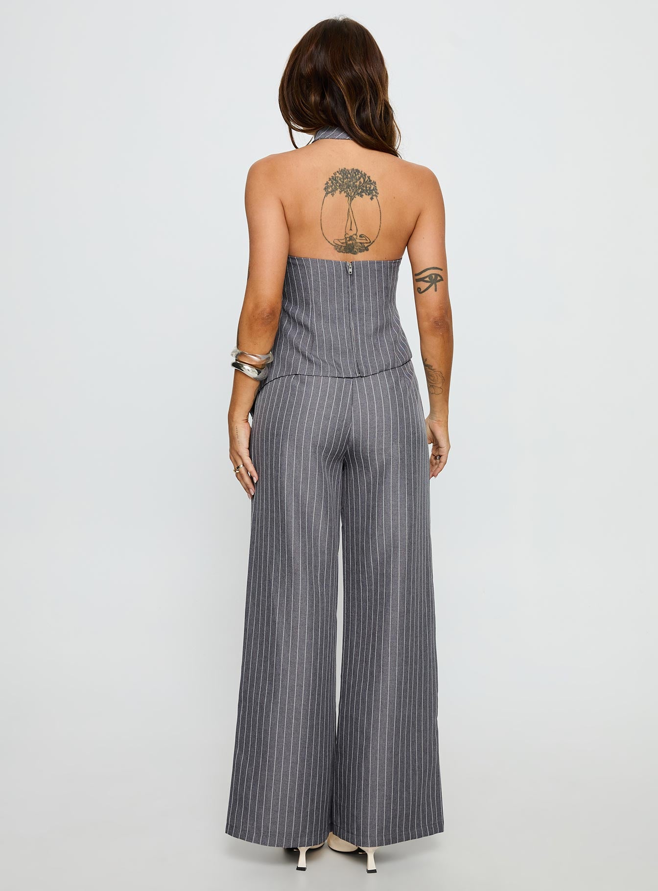 Uvelia Tailored Pants Grey Pinstripe - Image 5