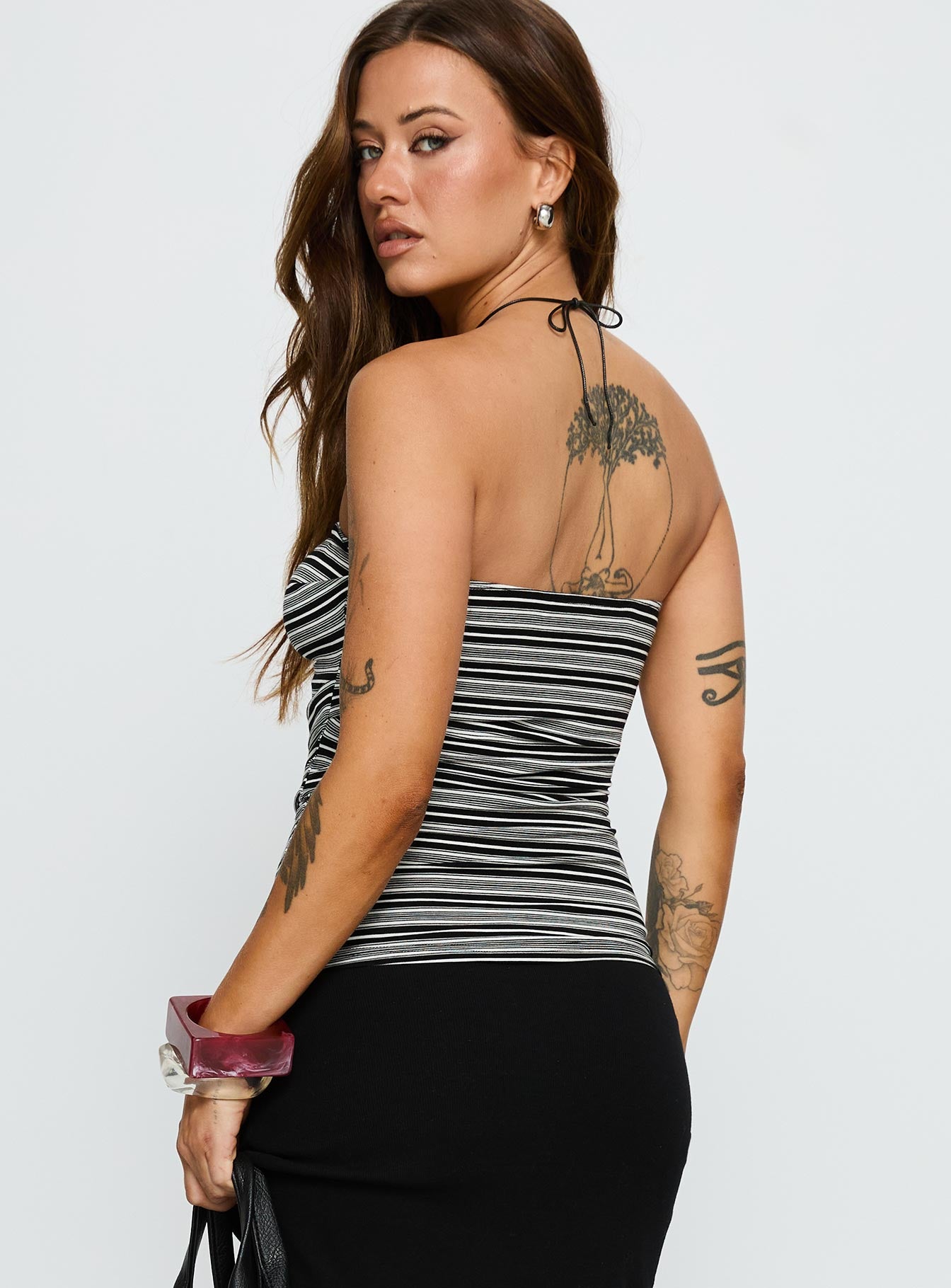 Bethanny Strapless Top Black Stripe - Image 5
