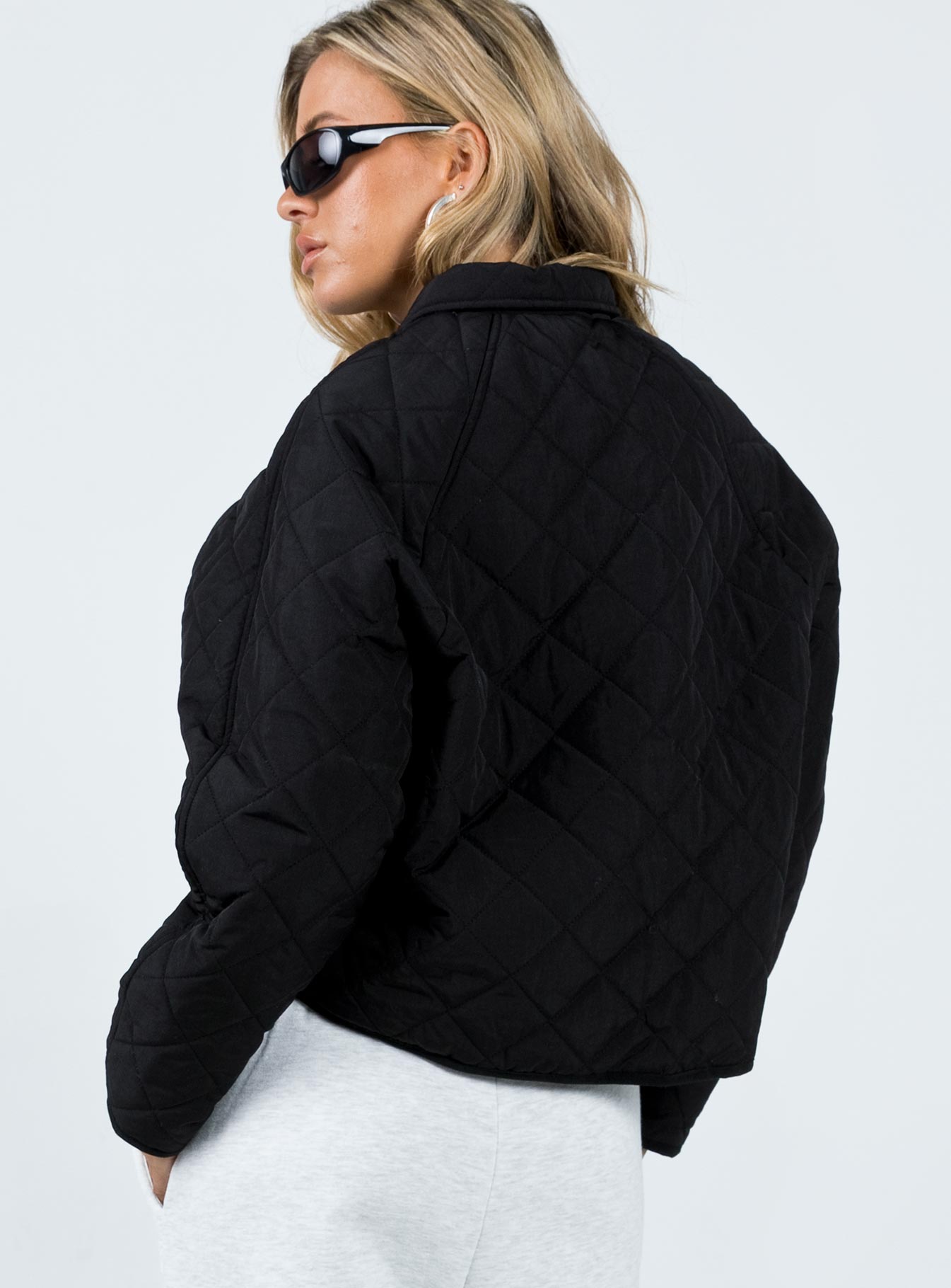 Tripp Quilted Jacket Black - Image 4