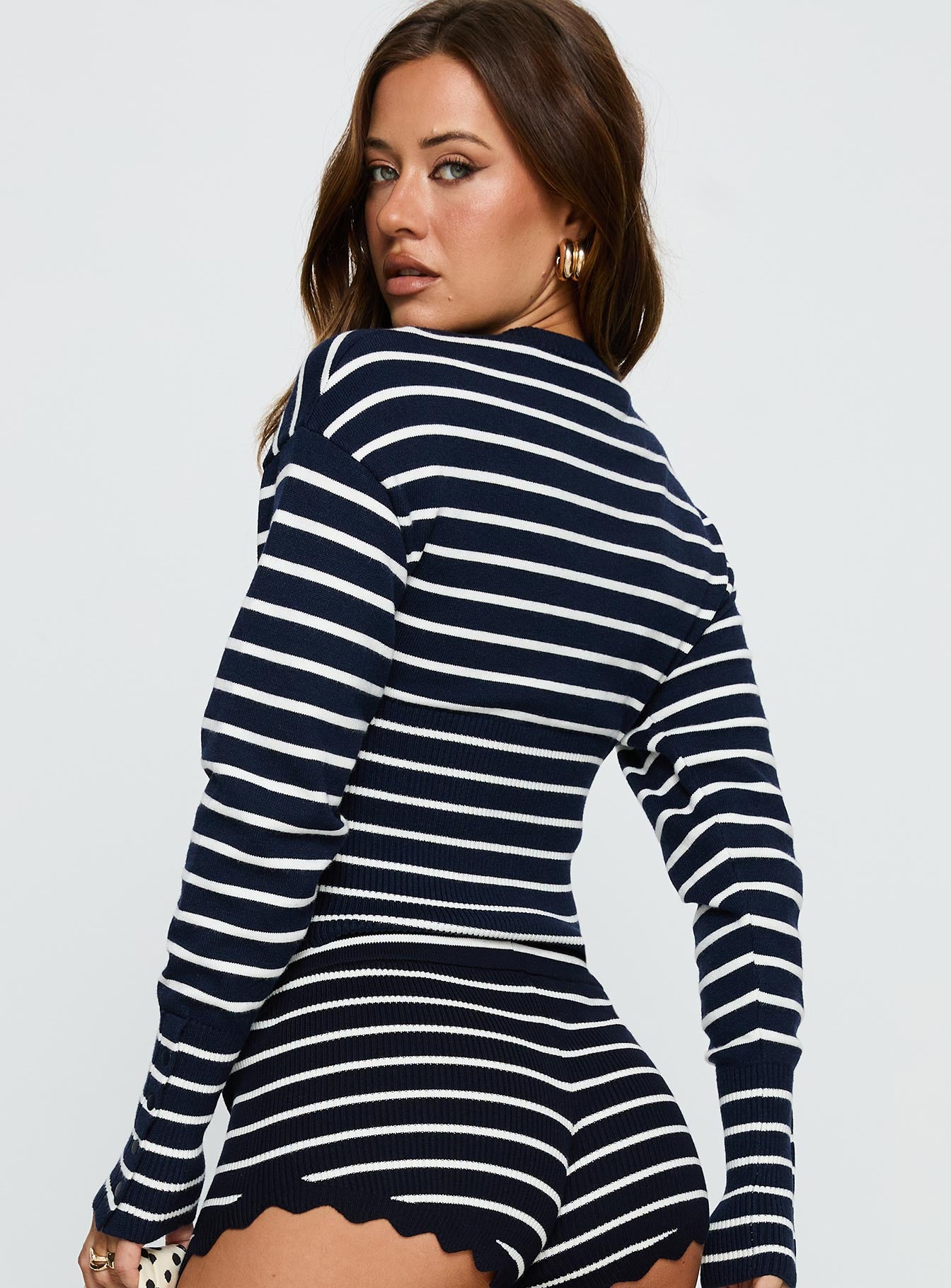 Head In The Clouds Cardigan Navy Stripe - Image 5
