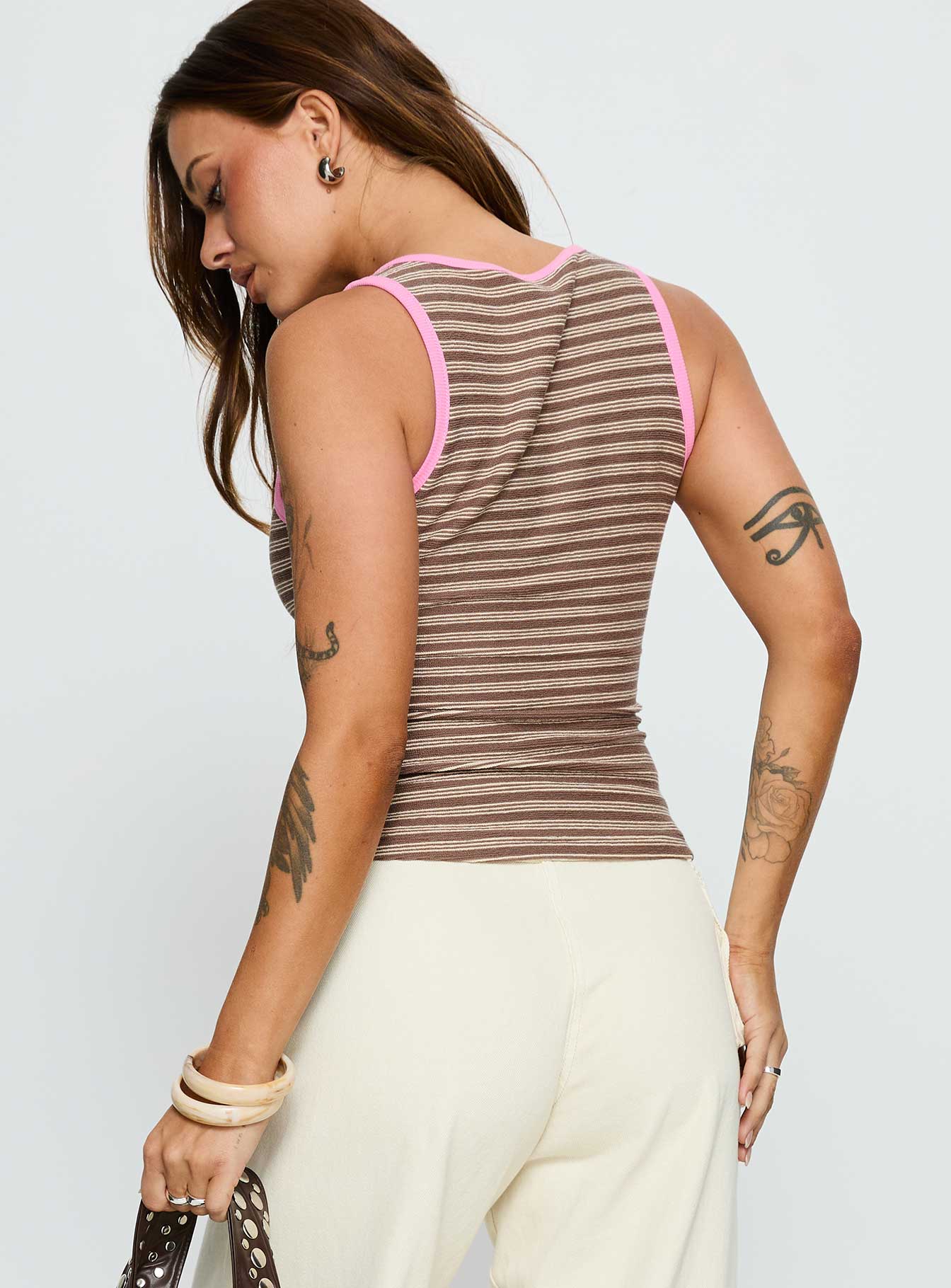 Elizebeth Contrast Trim Tank Top Multi Stripe - Image 5