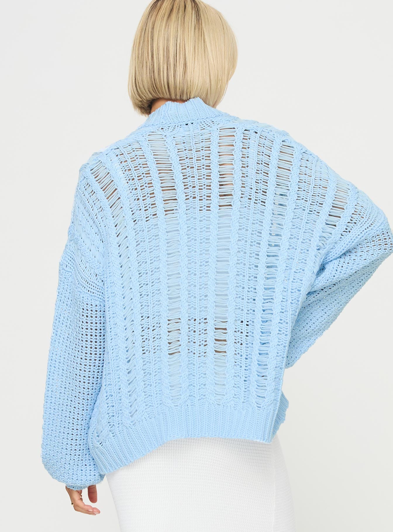 Abner Cable Cardigan Blue - Image 5