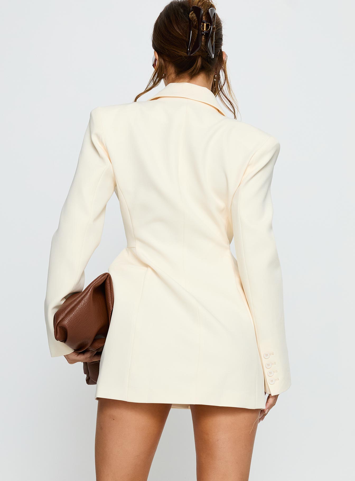 Wimbeldon Long Sleeve Mini Dress Cream - Image 5