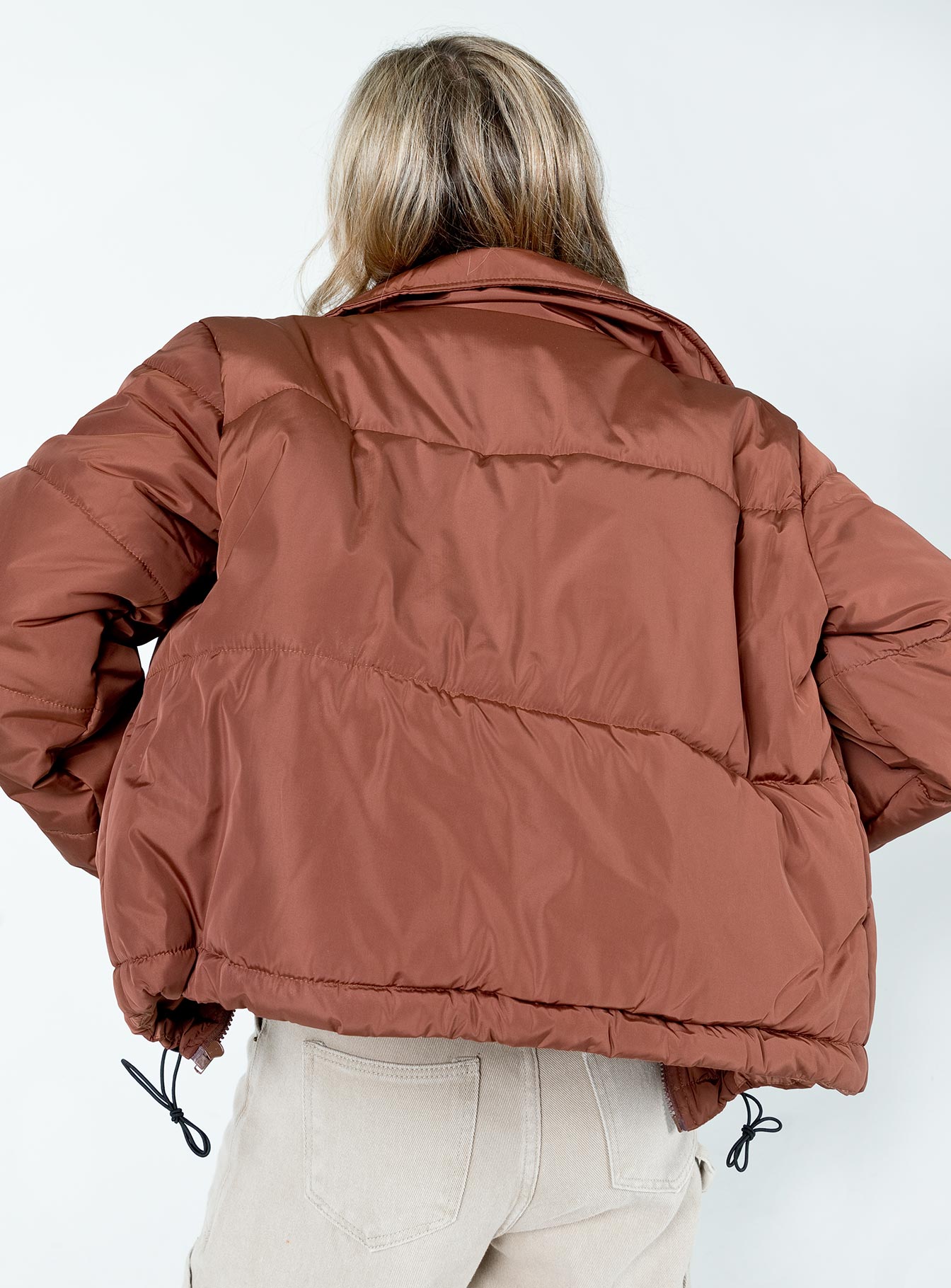 Alycia Puffer Jacket Brown - Image 5