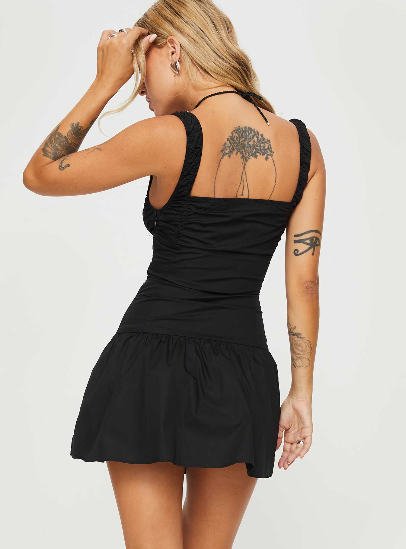 Heart Shaped Mini Dress Black - Image 7