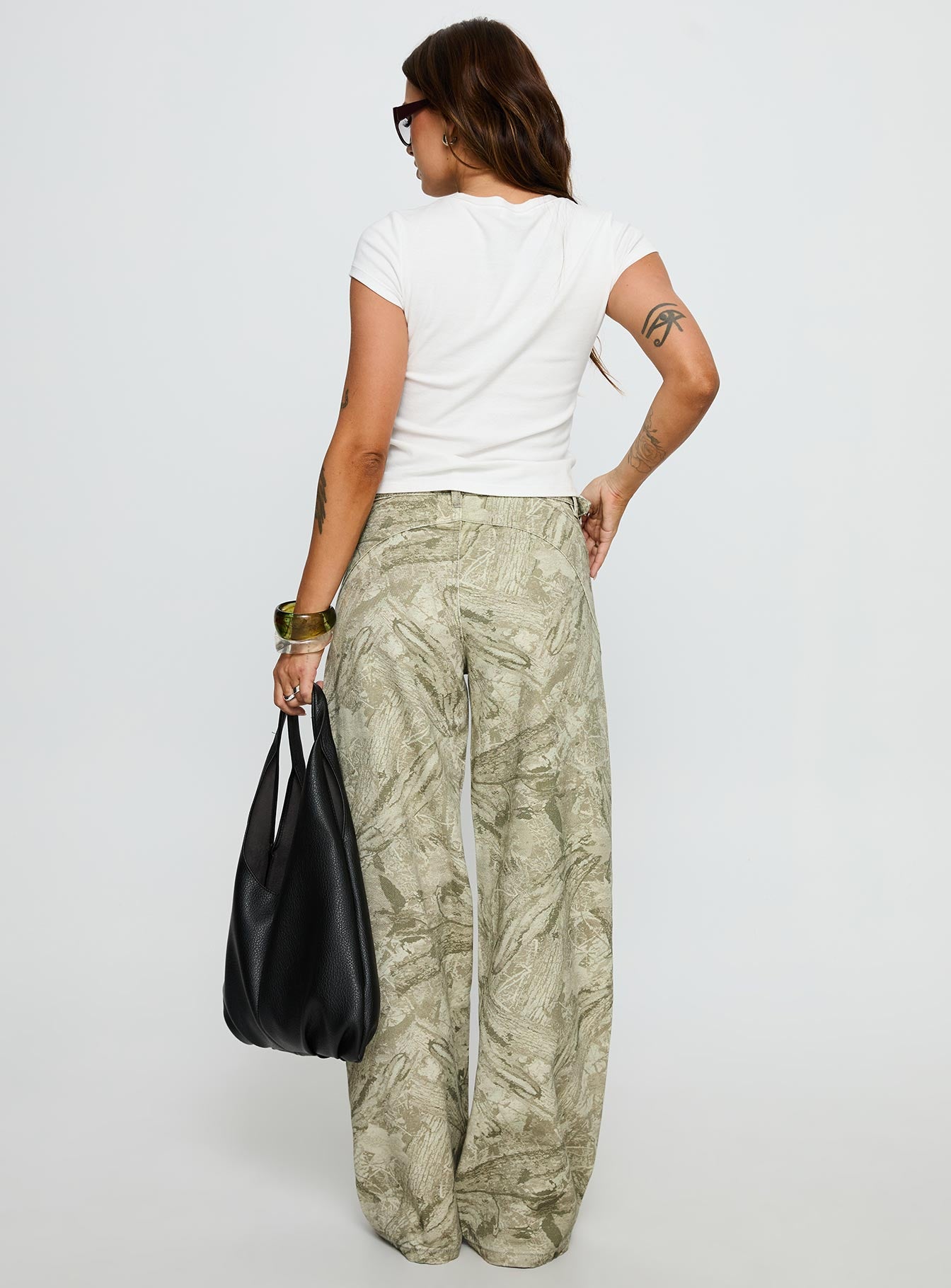 Mckinley Mid Rise Wide Leg Jeans Camouflage - Image 5
