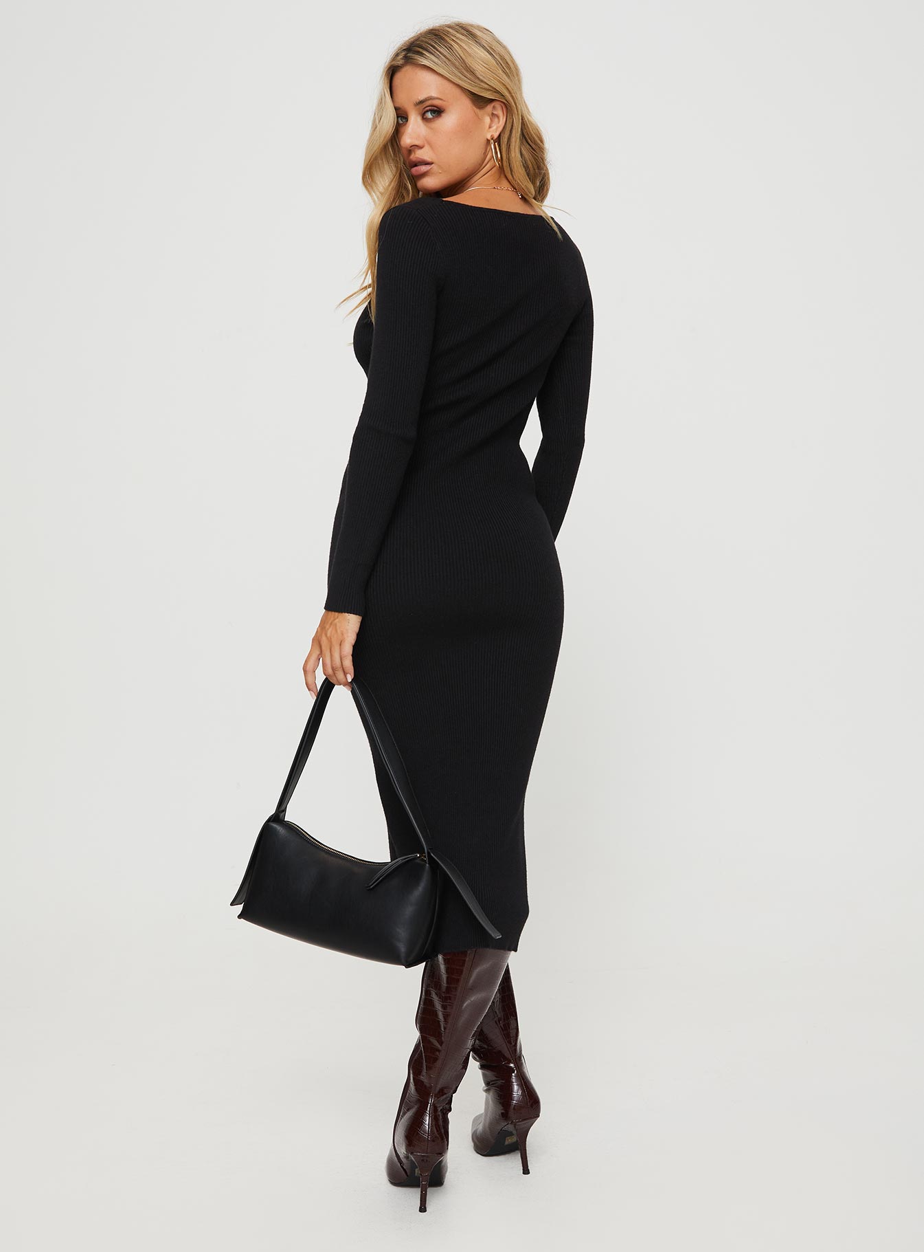 Kaseem Long Sleeve Maxi Dress Black - Image 4