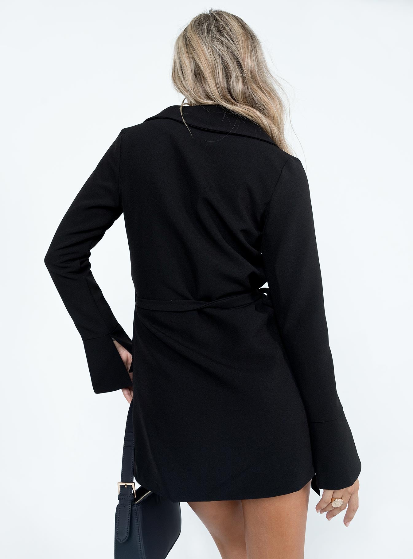 Kyah Wrap Blazer Dress Black - Image 5