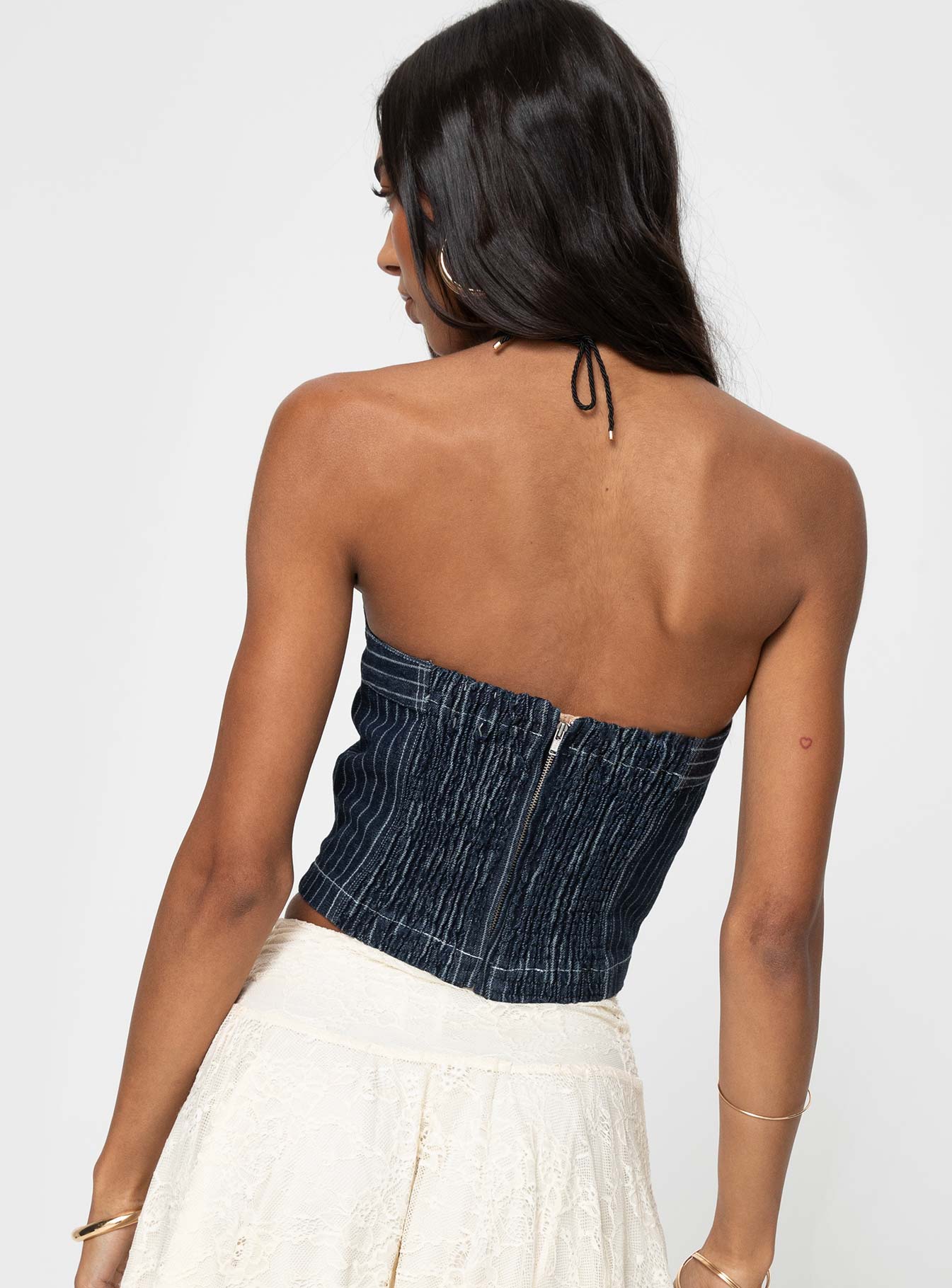 Grier Strapless Denim Top Indigo - Image 5