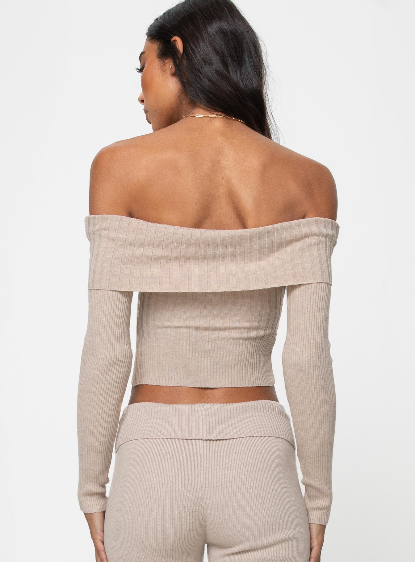 Tagula Off The Shoulder Top Beige - Image 6