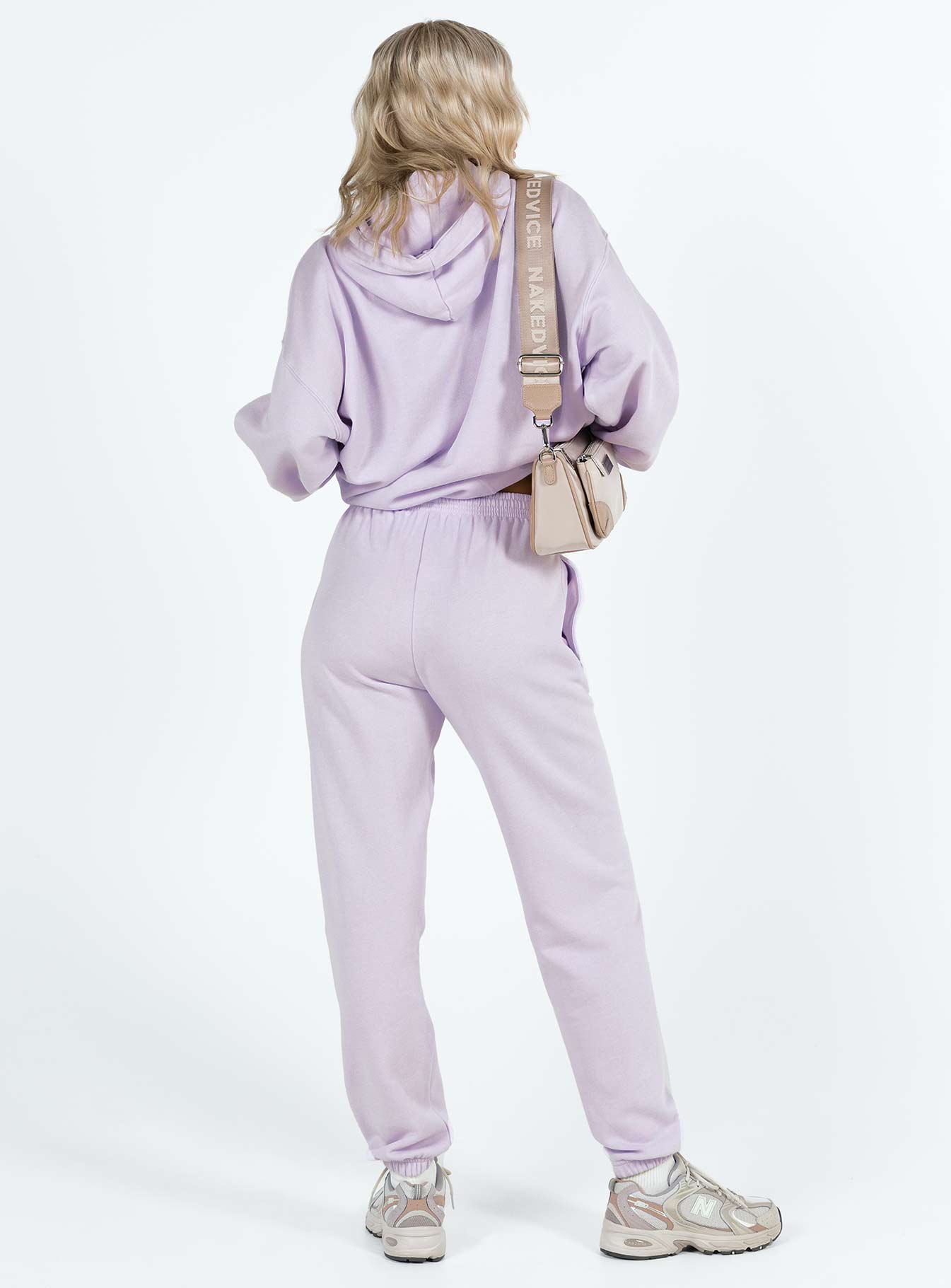 Princess Polly Track Pants Squiggle Text Dusty Mauve / Eggshell - Image 5
