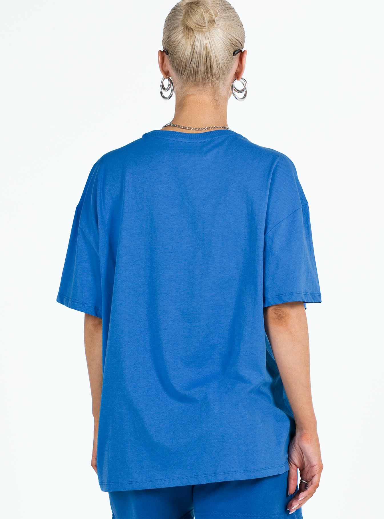 Princess Polly Cursive Oversized Tee Blue / White - Image 5