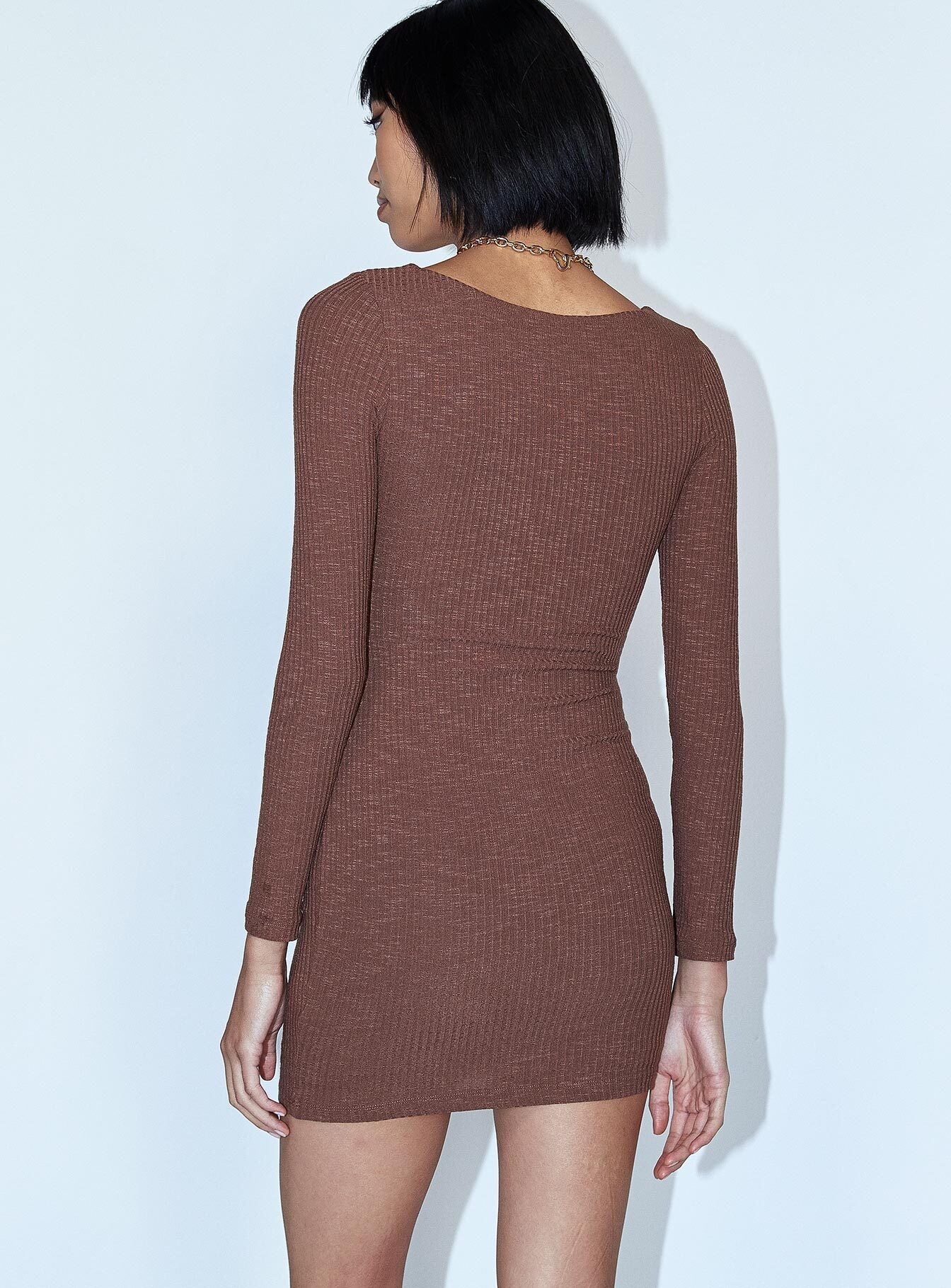 Jonty Mini Dress Chocolate - Image 5