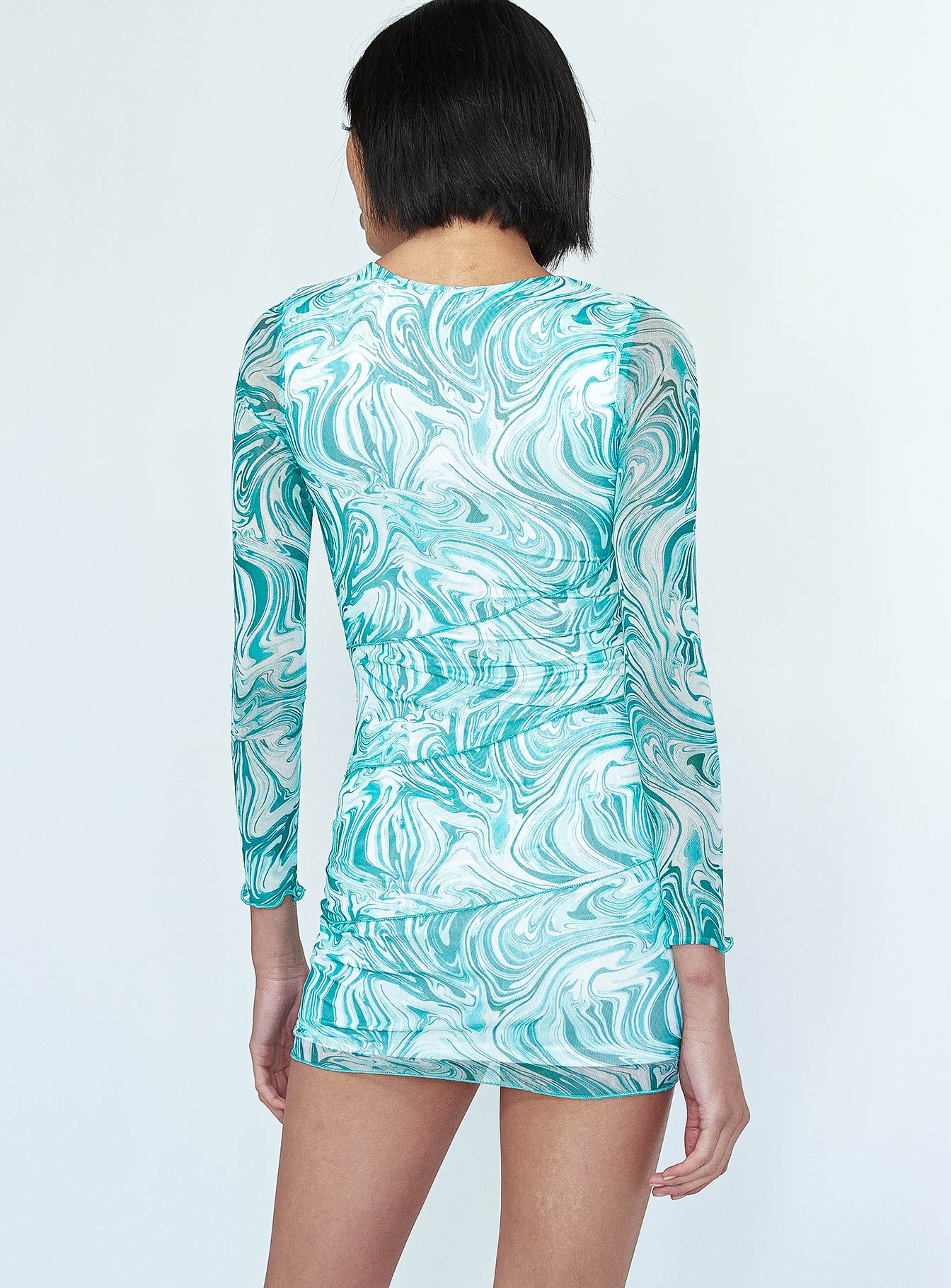 Winston Mini Dress Green Swirl - Image 4