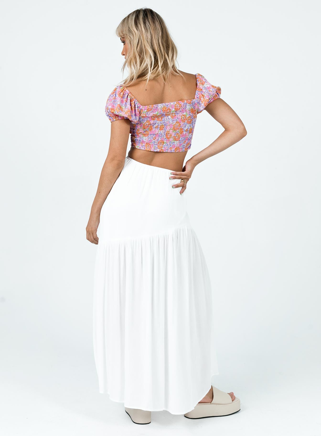 Chels Asymmetric Maxi Skirt White - Image 6