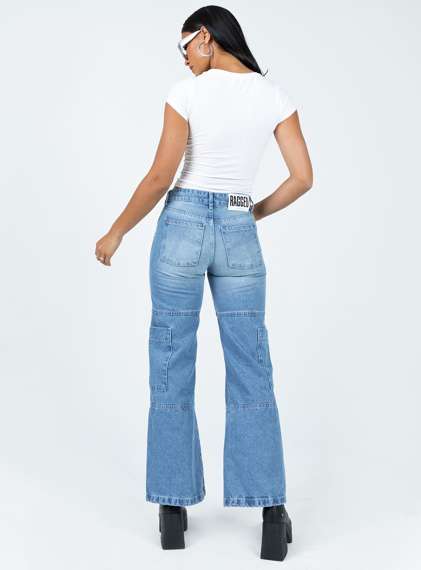 The Ragged Priest Low Rise Dad Jean Light Blue - Image 5