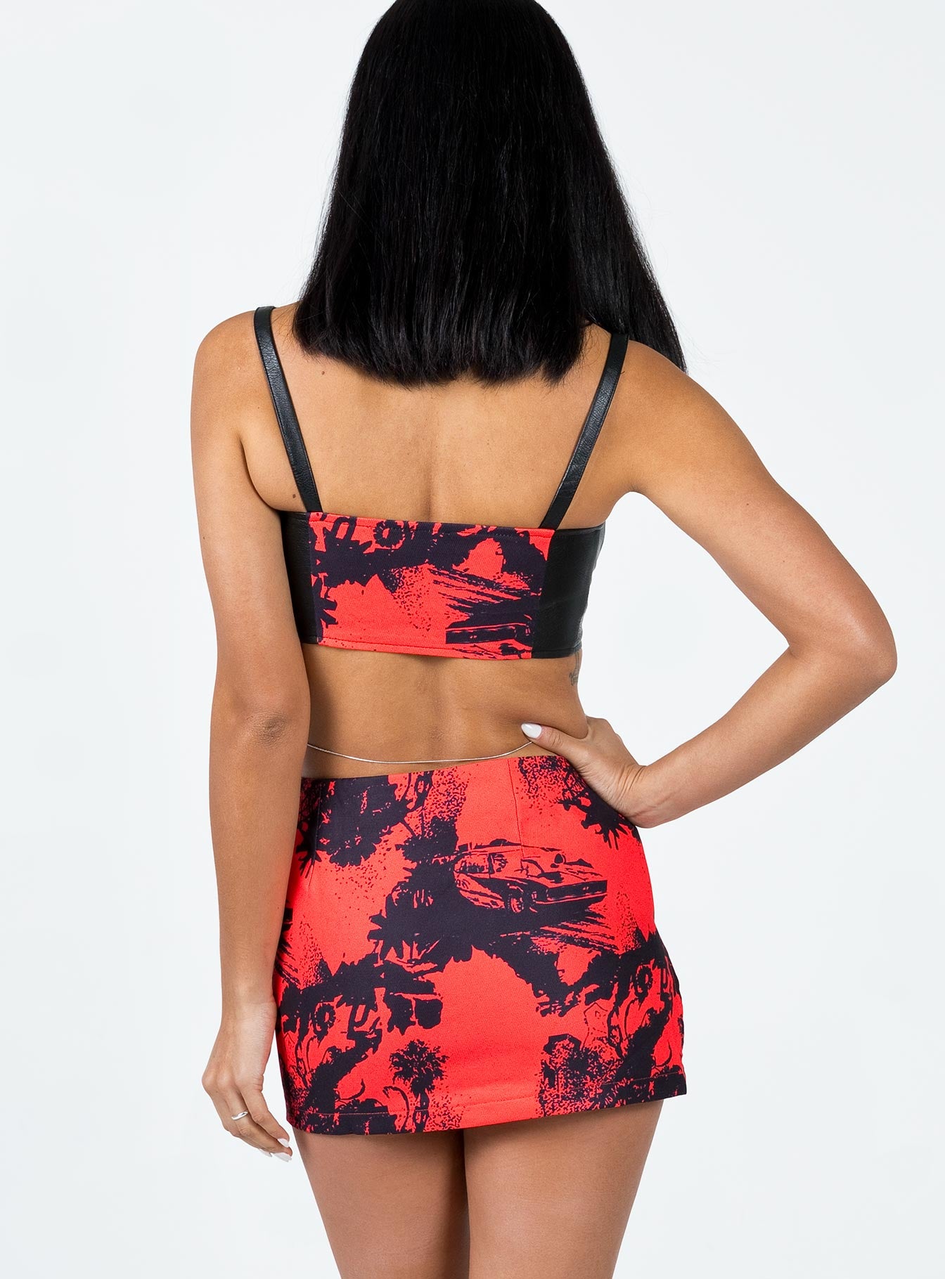 Main Stage Mini Skirt Red / Black - Image 5