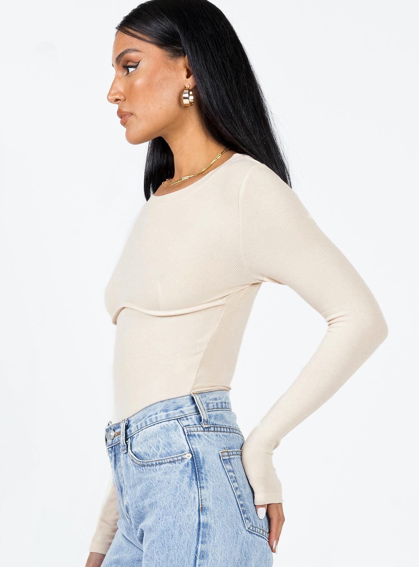 Swenson Long Sleeve Bodysuit Beige - Image 4