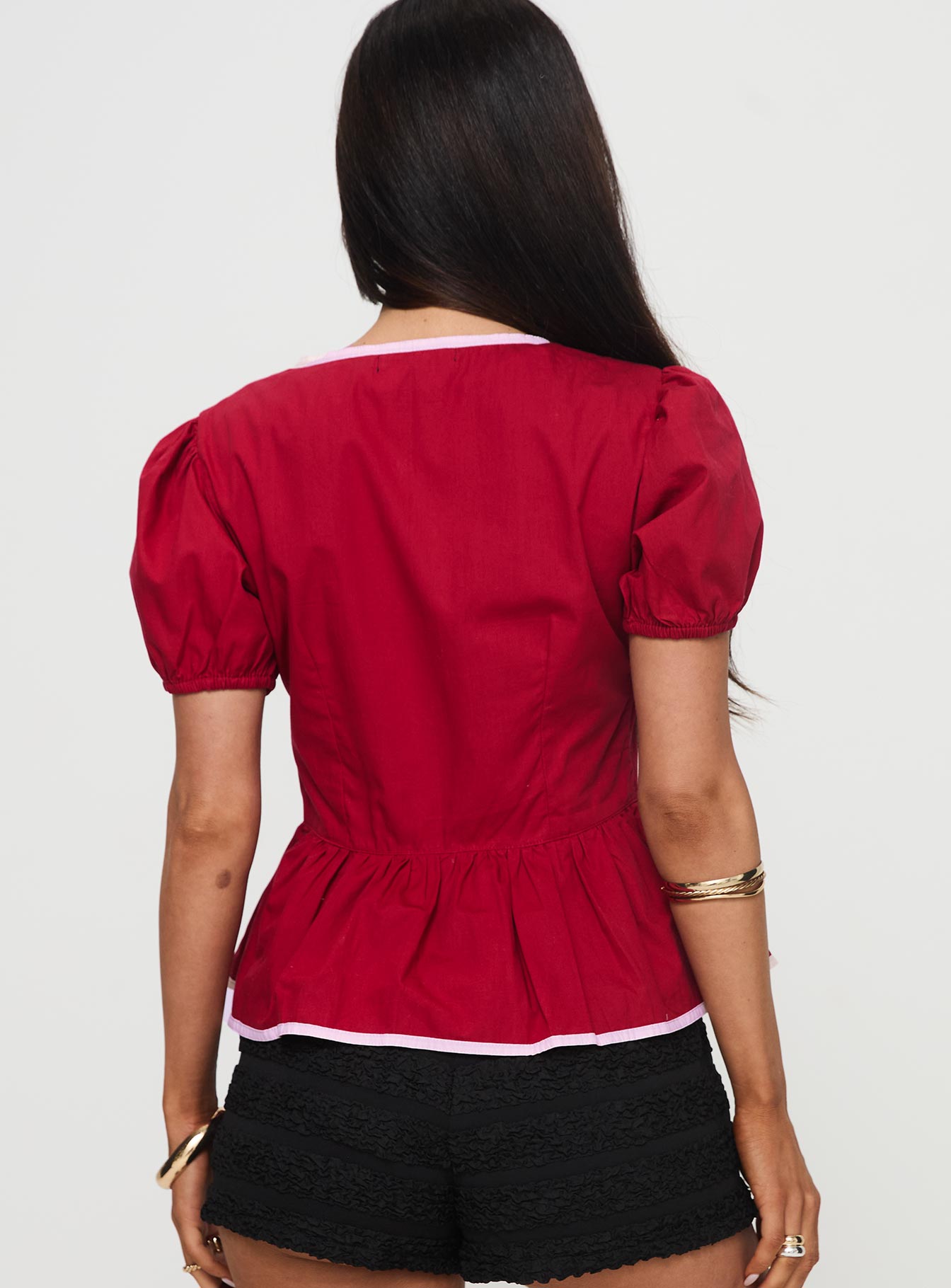 Ryota Blouse Red/pink - Image 5