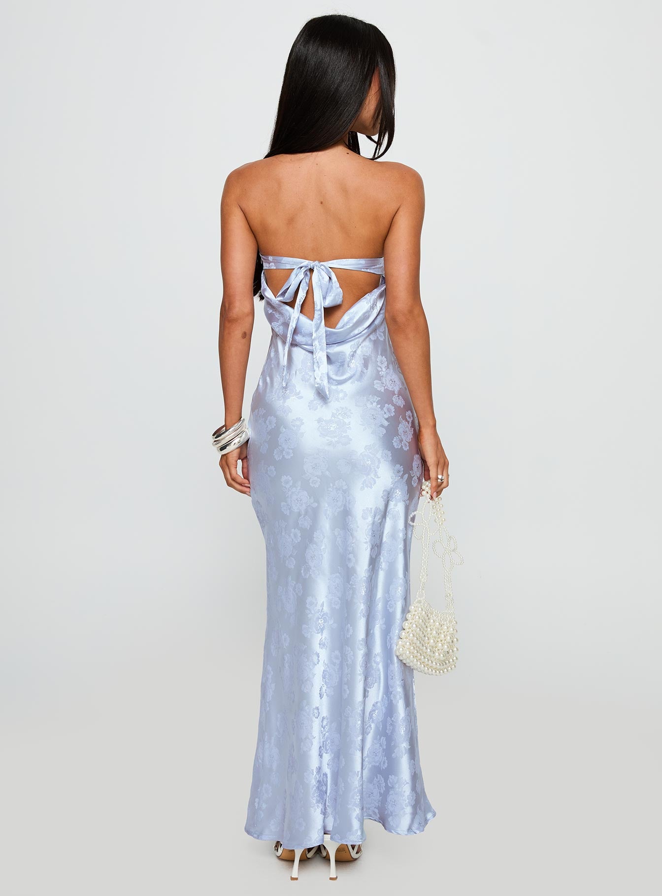 Haley Maxi Dress Blue Jacquard - Image 5