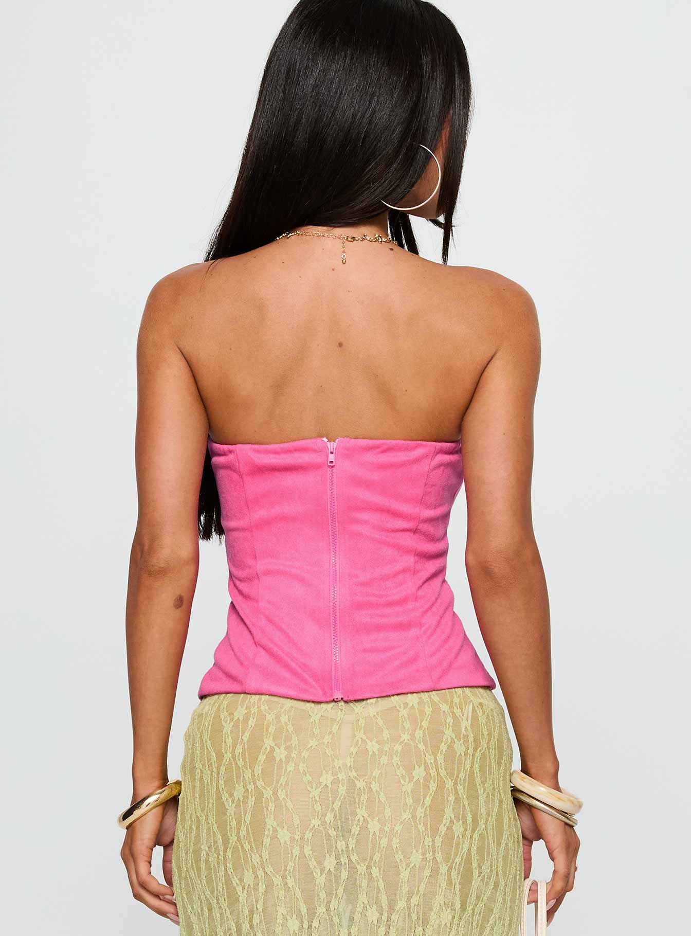 Plotline Strapless Top Pink - Image 5