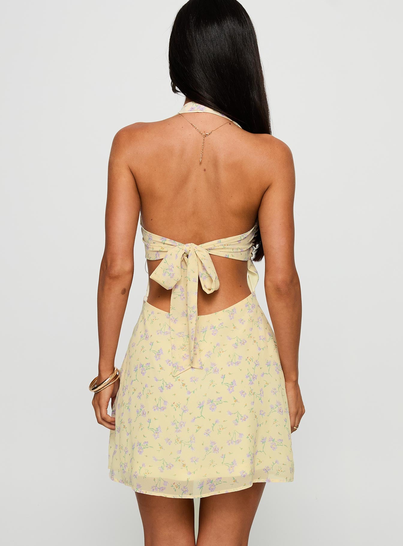 Rosamie Halter Mini Dress Cream / Floral - Image 4