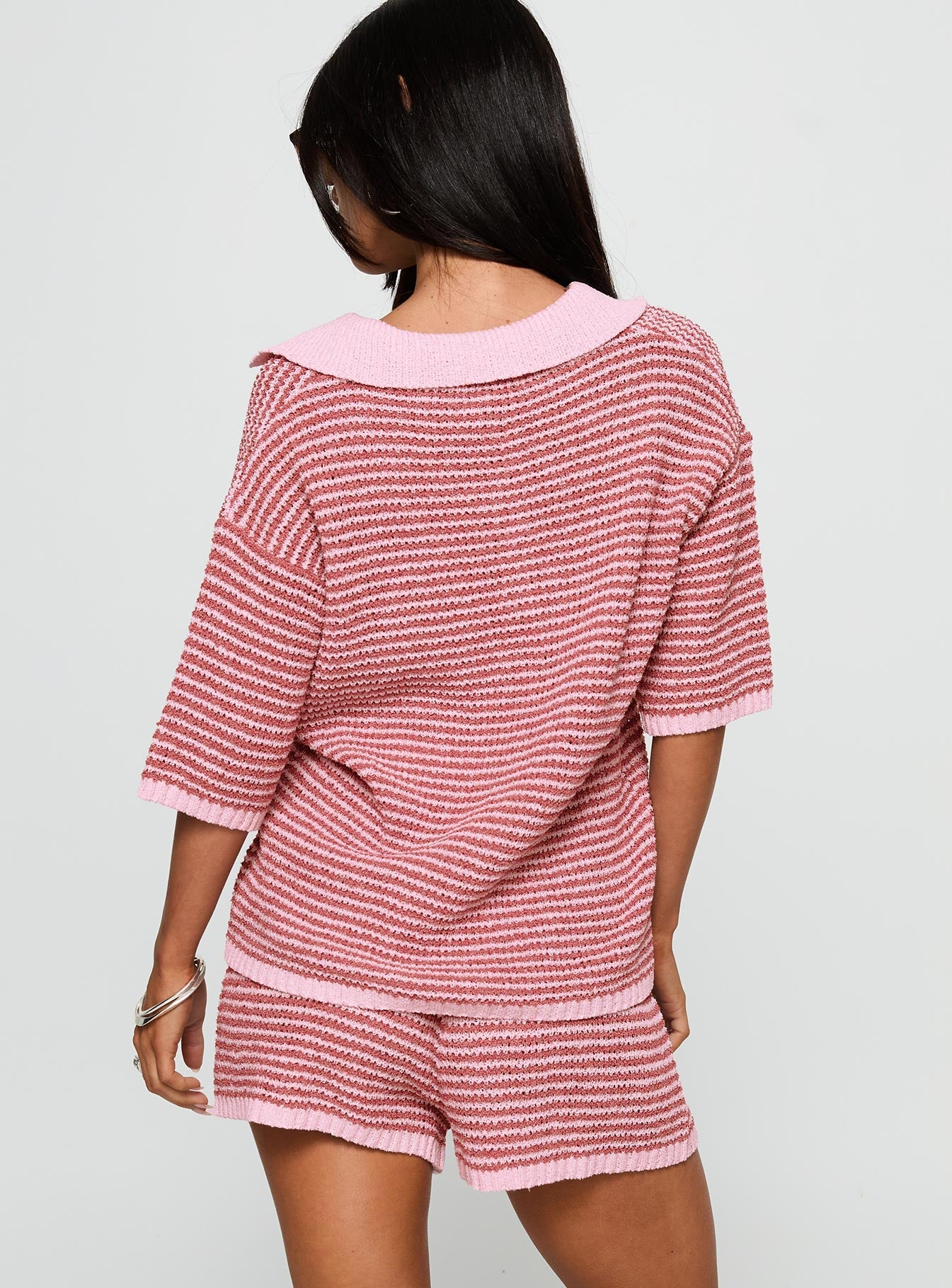 Veloria Collared Top Pink Stripe - Image 5