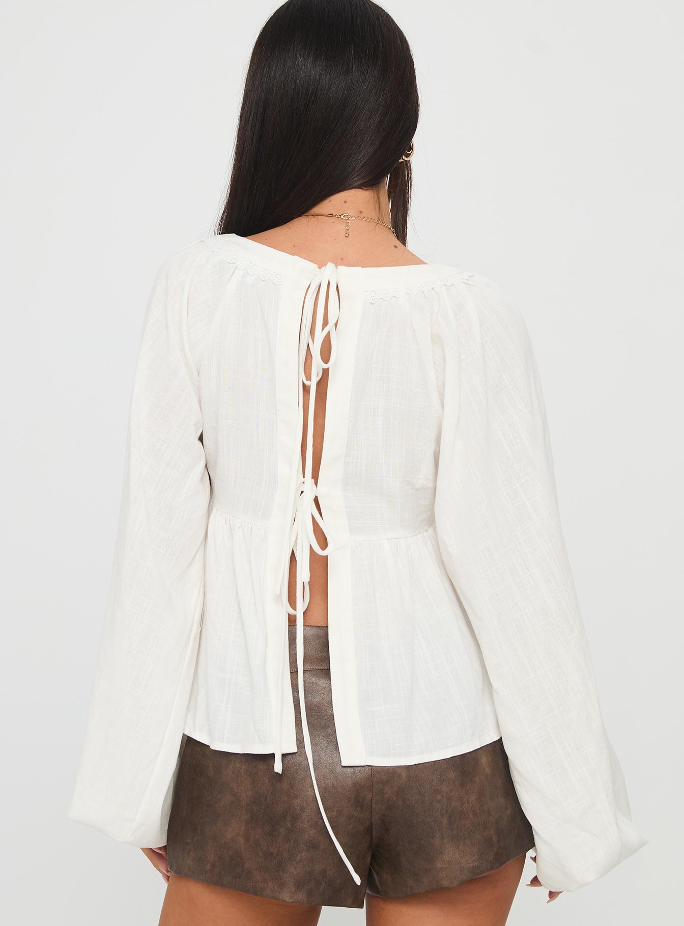 Benjie Long Sleeve Top White - Image 5