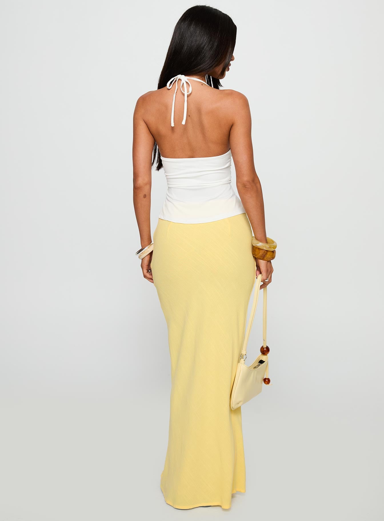 Jodie Maxi Skirt Lemon Yellow - Image 5