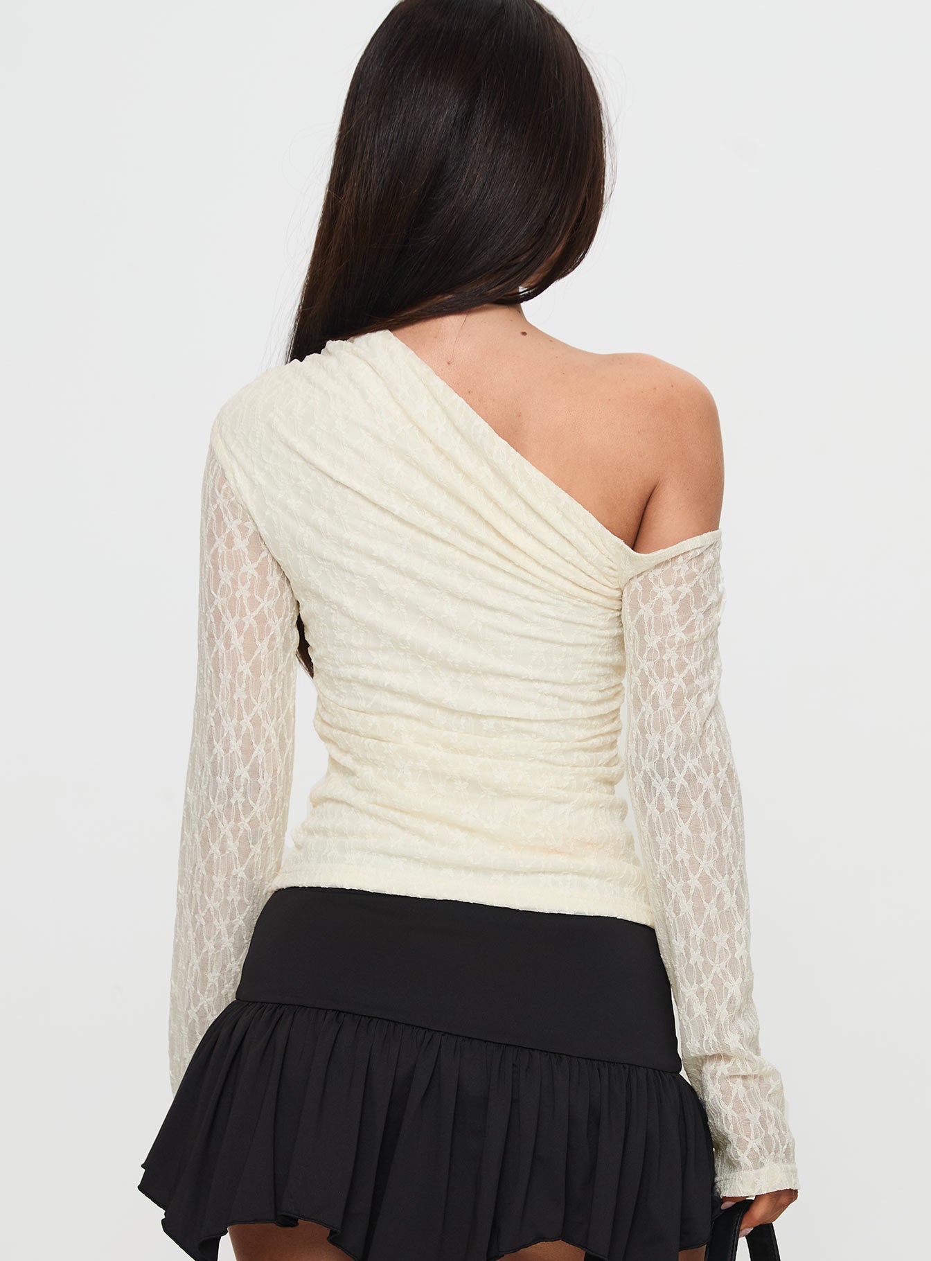 Beller Long Sleeve Lace Top Cream - Image 5