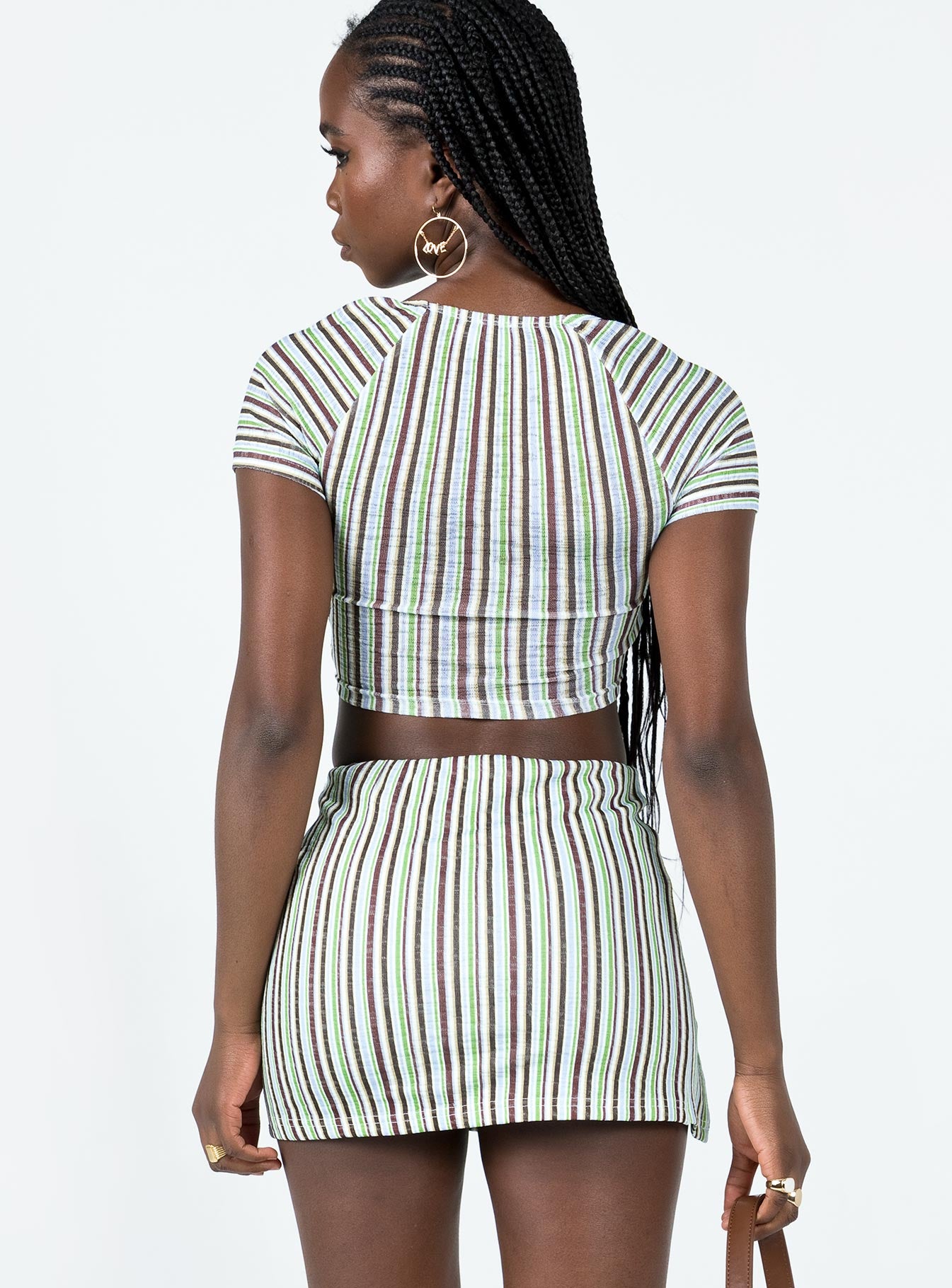 Anni Stripe Mini Skirt Multi - Image 5