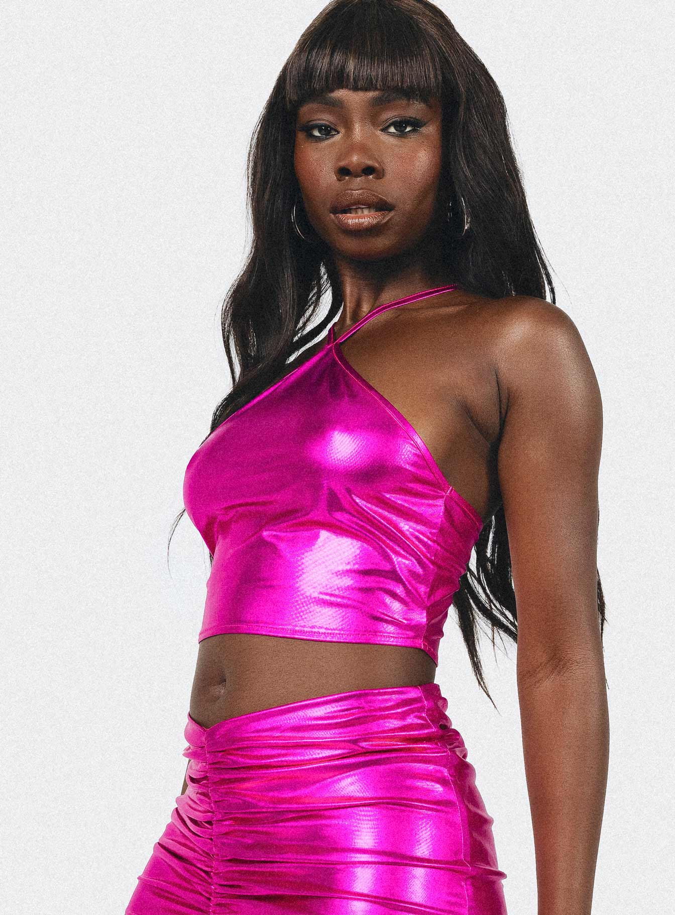 Beden Shimmer Halter Top Pink - Image 3