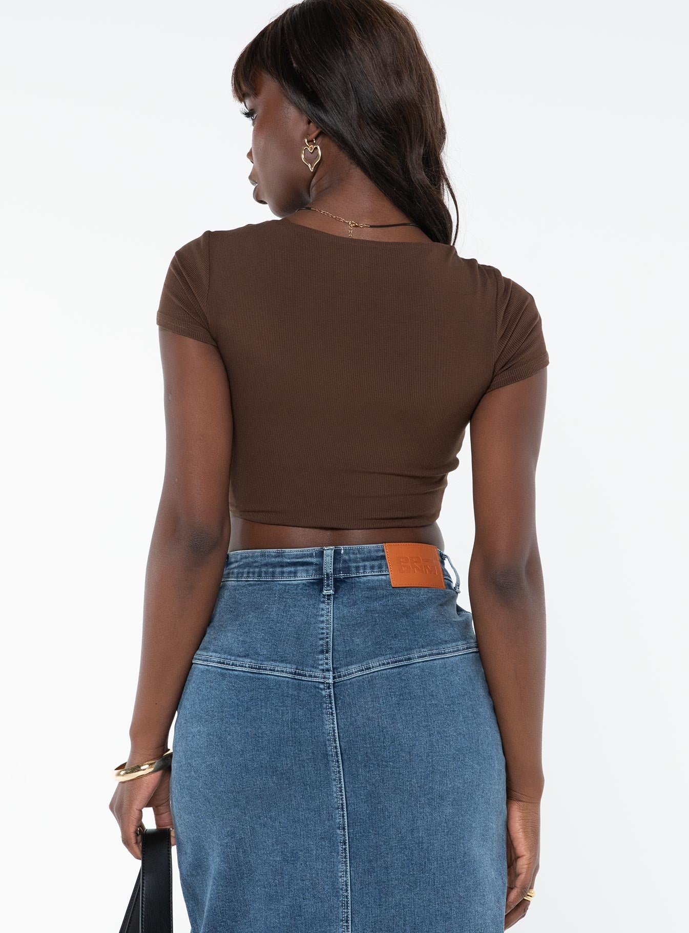 Nolan Short Sleeve Top Brown - Image 5