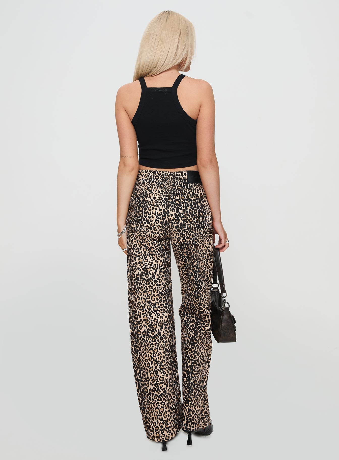 Pezzi Mid Rise Straight Leg Jeans Leopard - Image 5