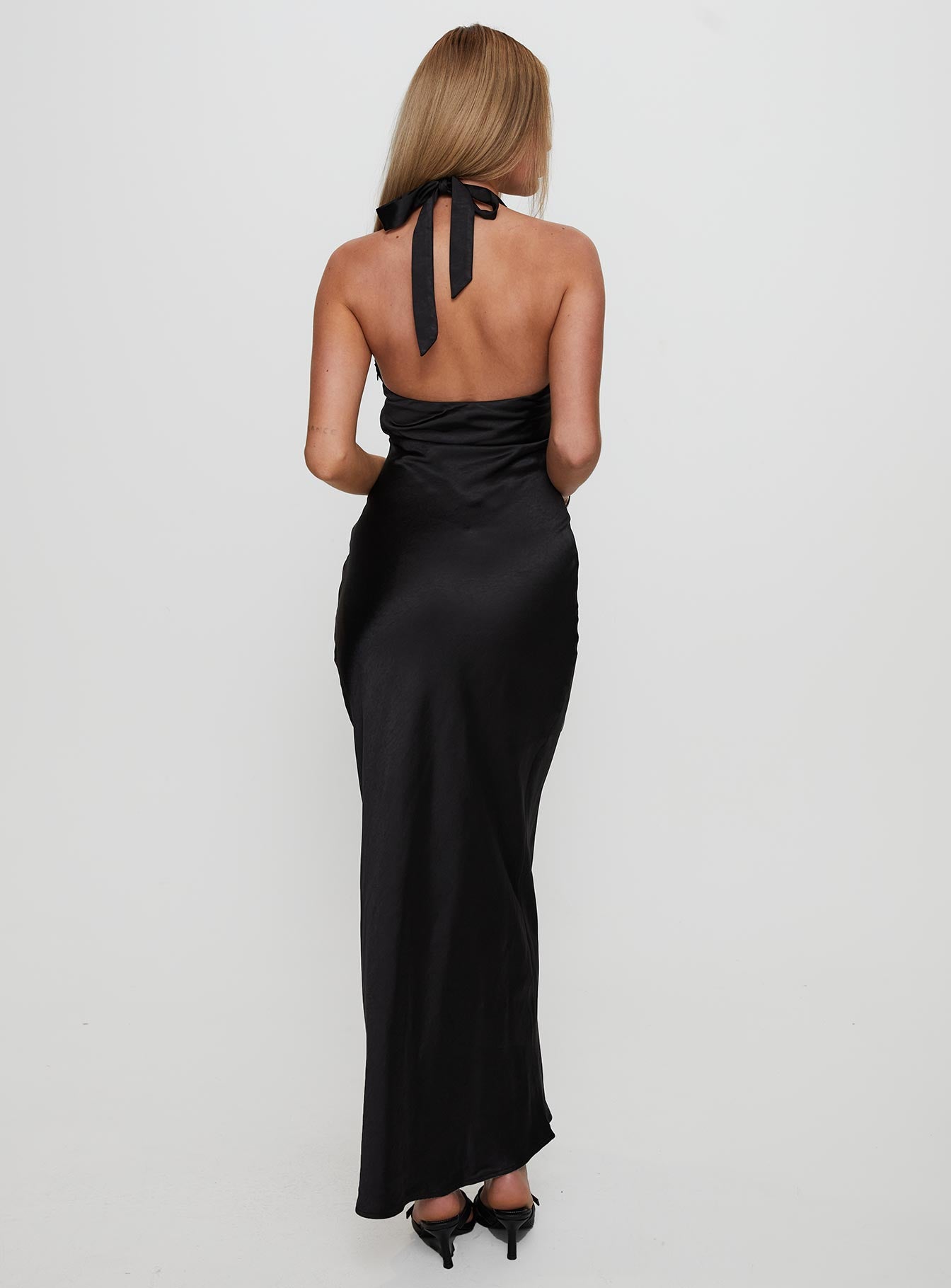 Vasilisa Halter Neck Maxi Dress Black - Image 4