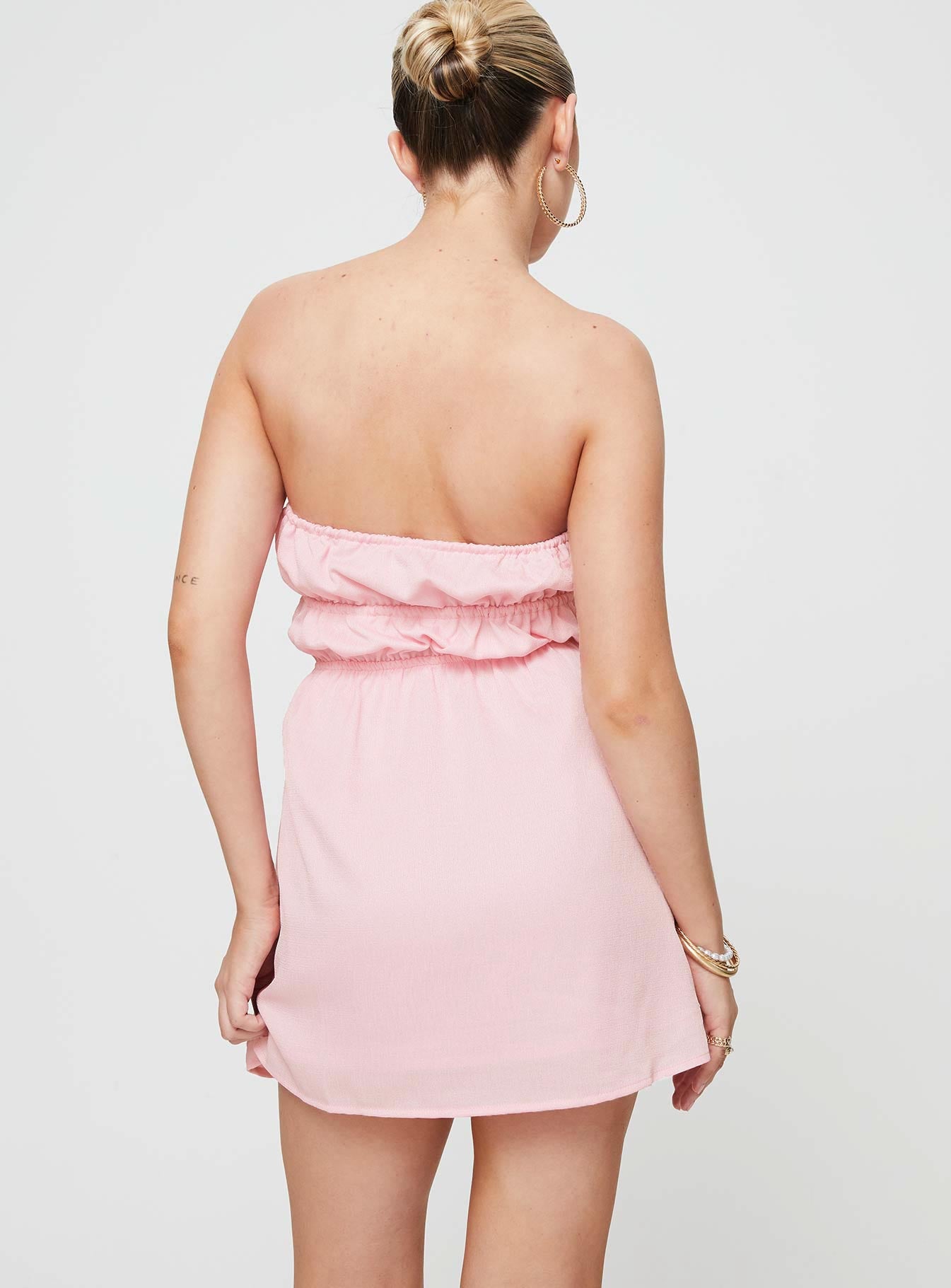 Blooming Mini Dress Pink - Image 4