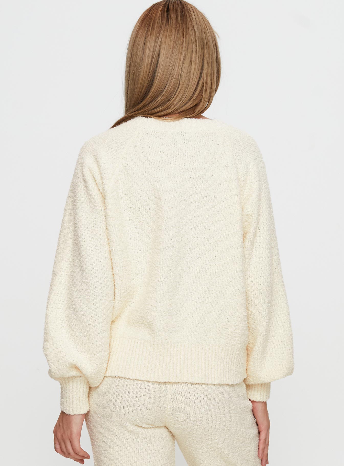 Susi Fluffy Knit Sweater Ivory - Image 5