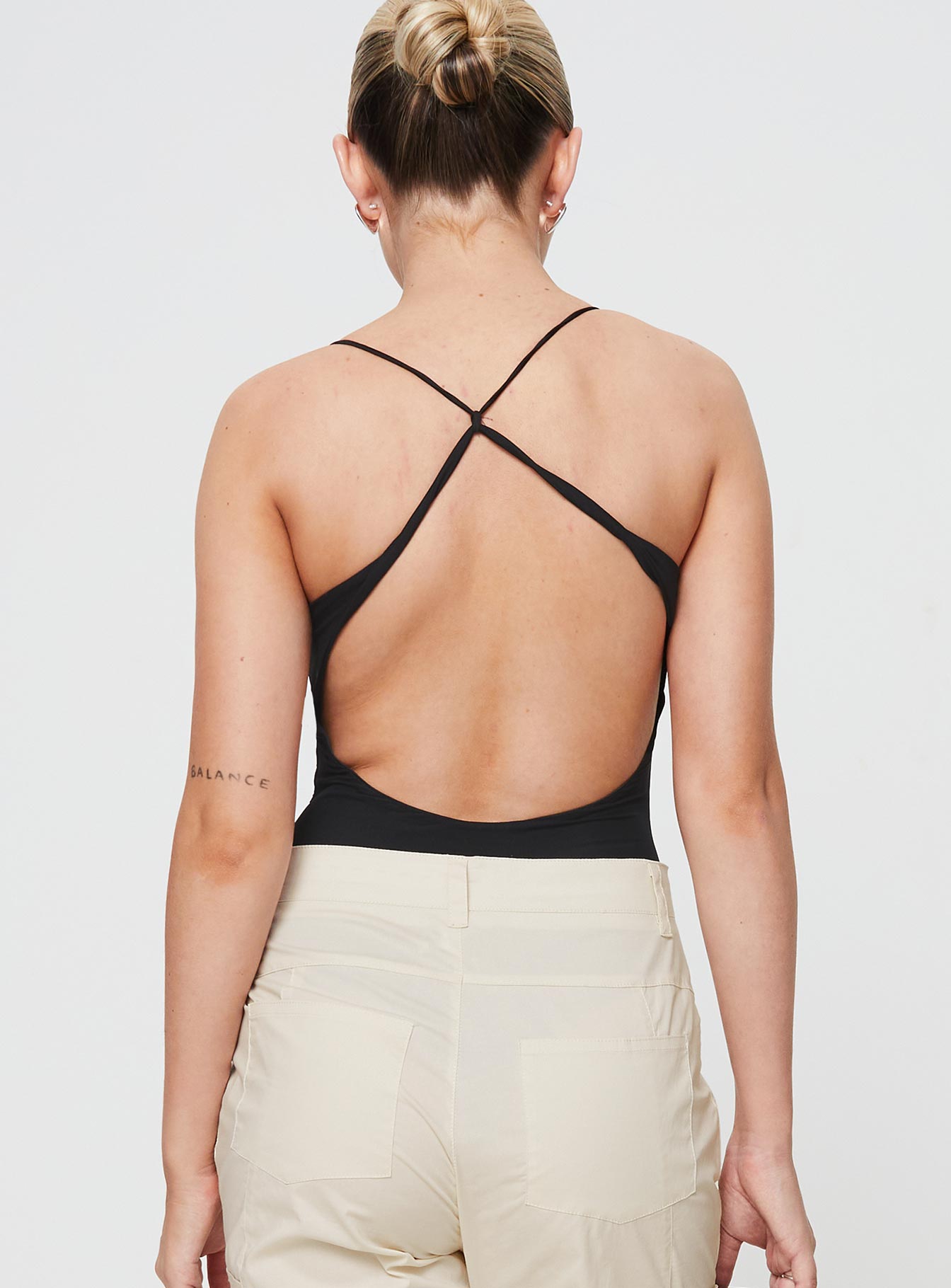 Wheller Open Back Bodysuit Black - Image 4