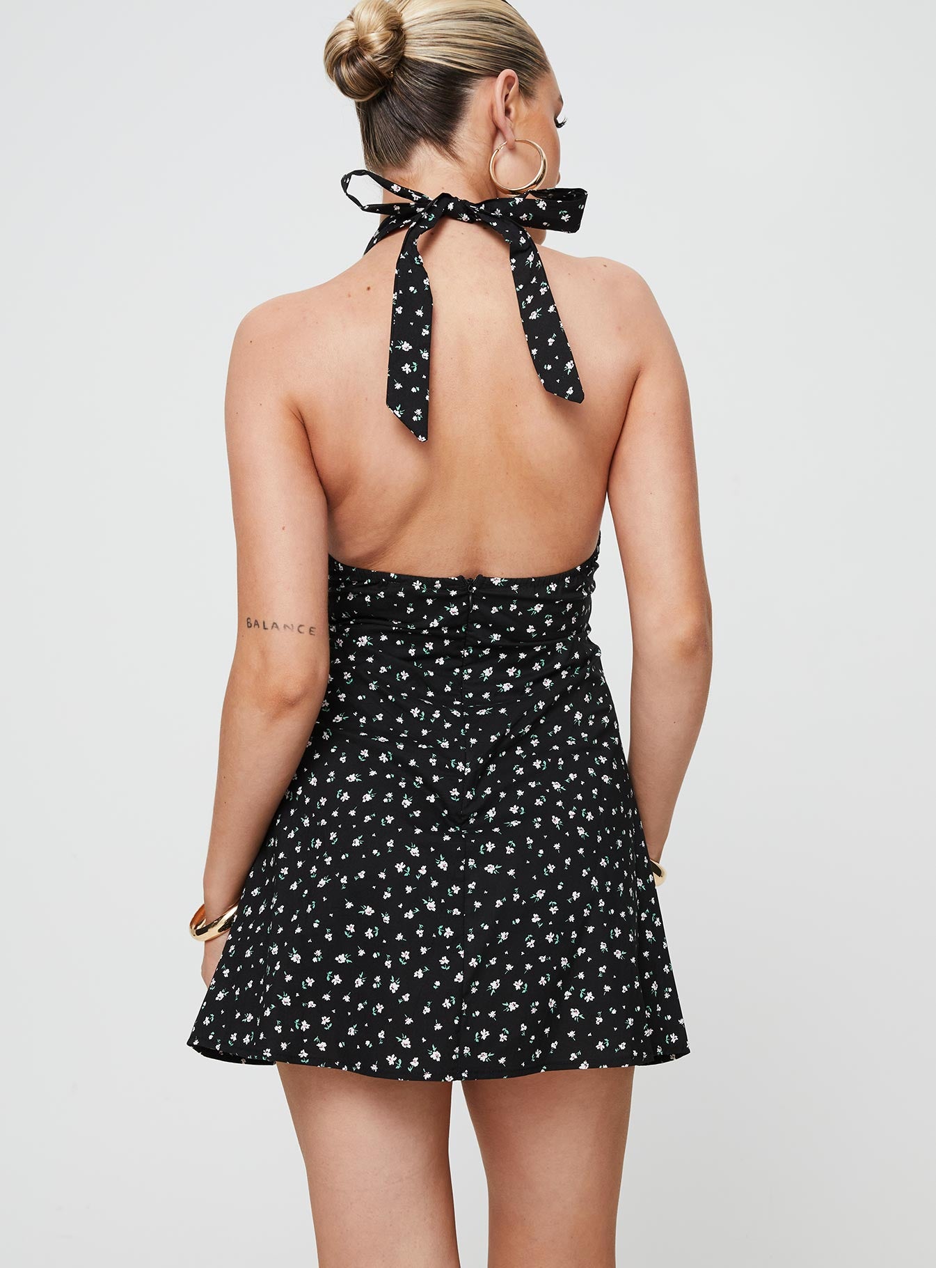 Lanier Mini Dress Black Floral - Image 5